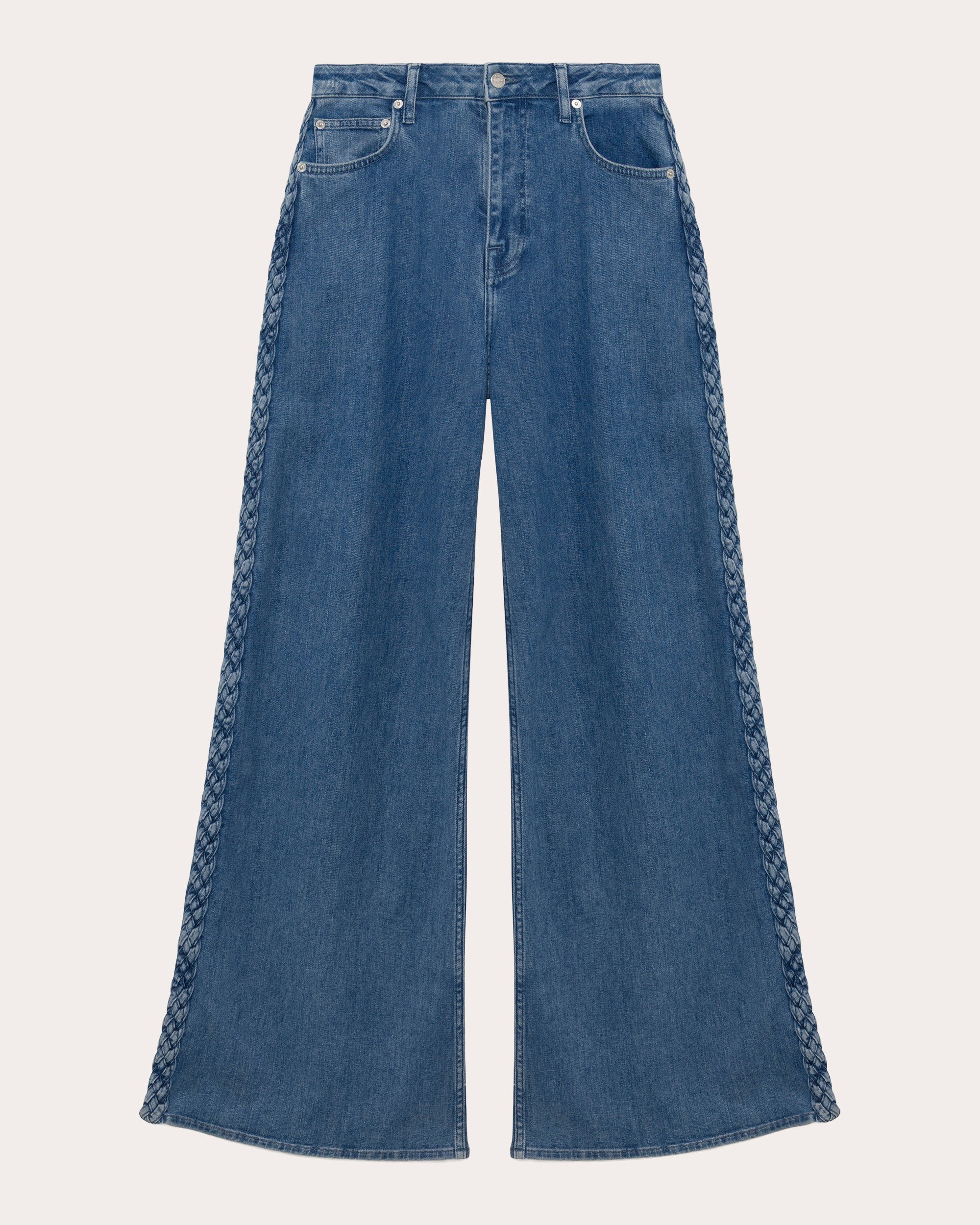 Booker Braided Straight-Leg Jeans