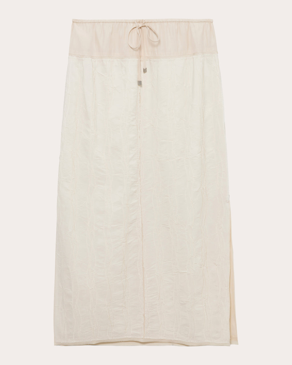 Huxen Textured Wave Drawstring Midi Skirt