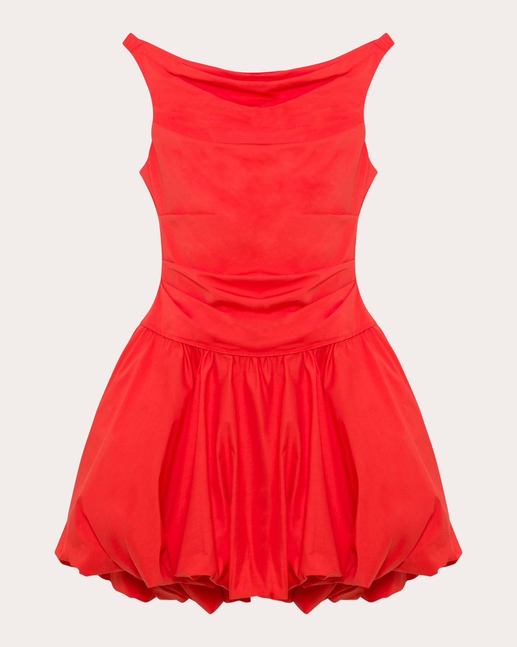 Salina Poplin Boatneck Bubble Mini Dress