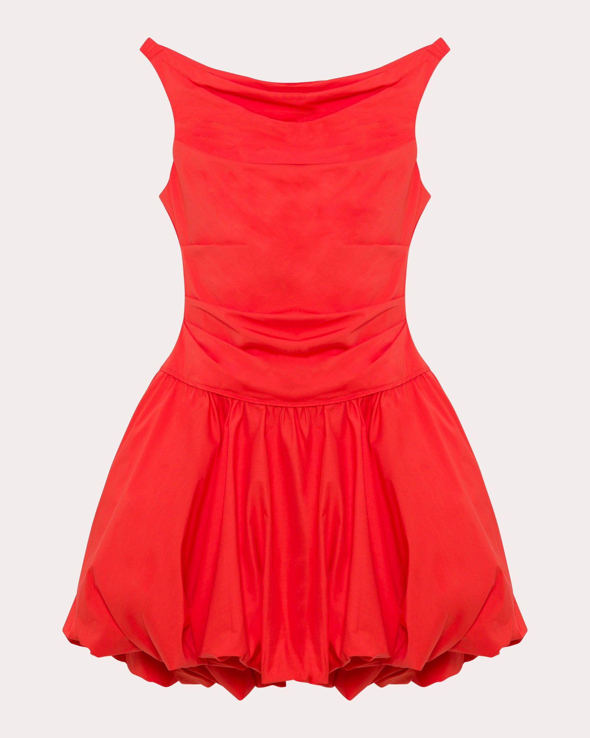 Salina Poplin Boatneck Bubble Mini Dress