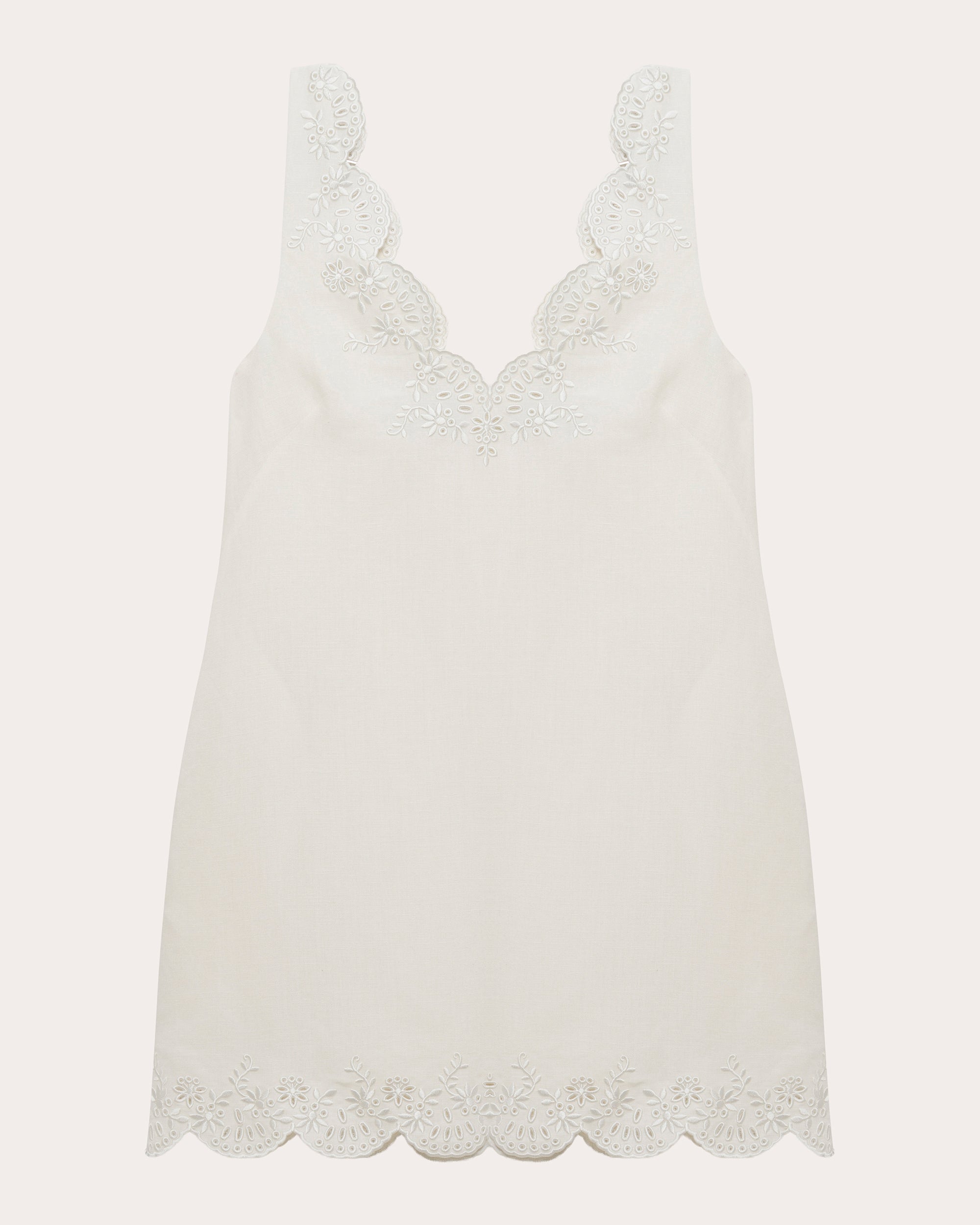 Edena Embroidered Linen Mini Dress