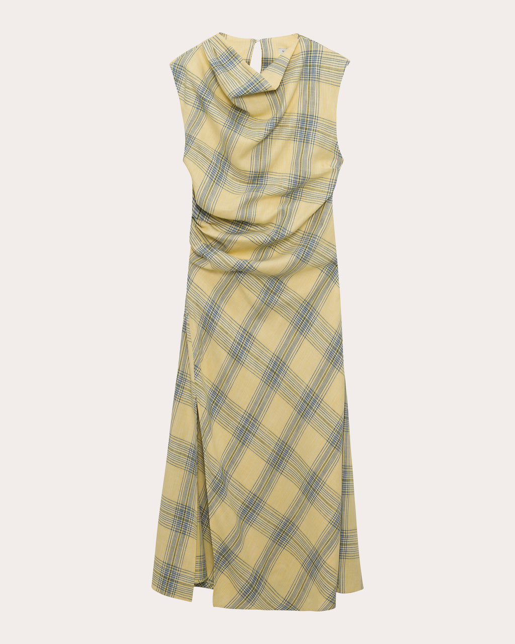 Burke Plaid Draped Midi Dress