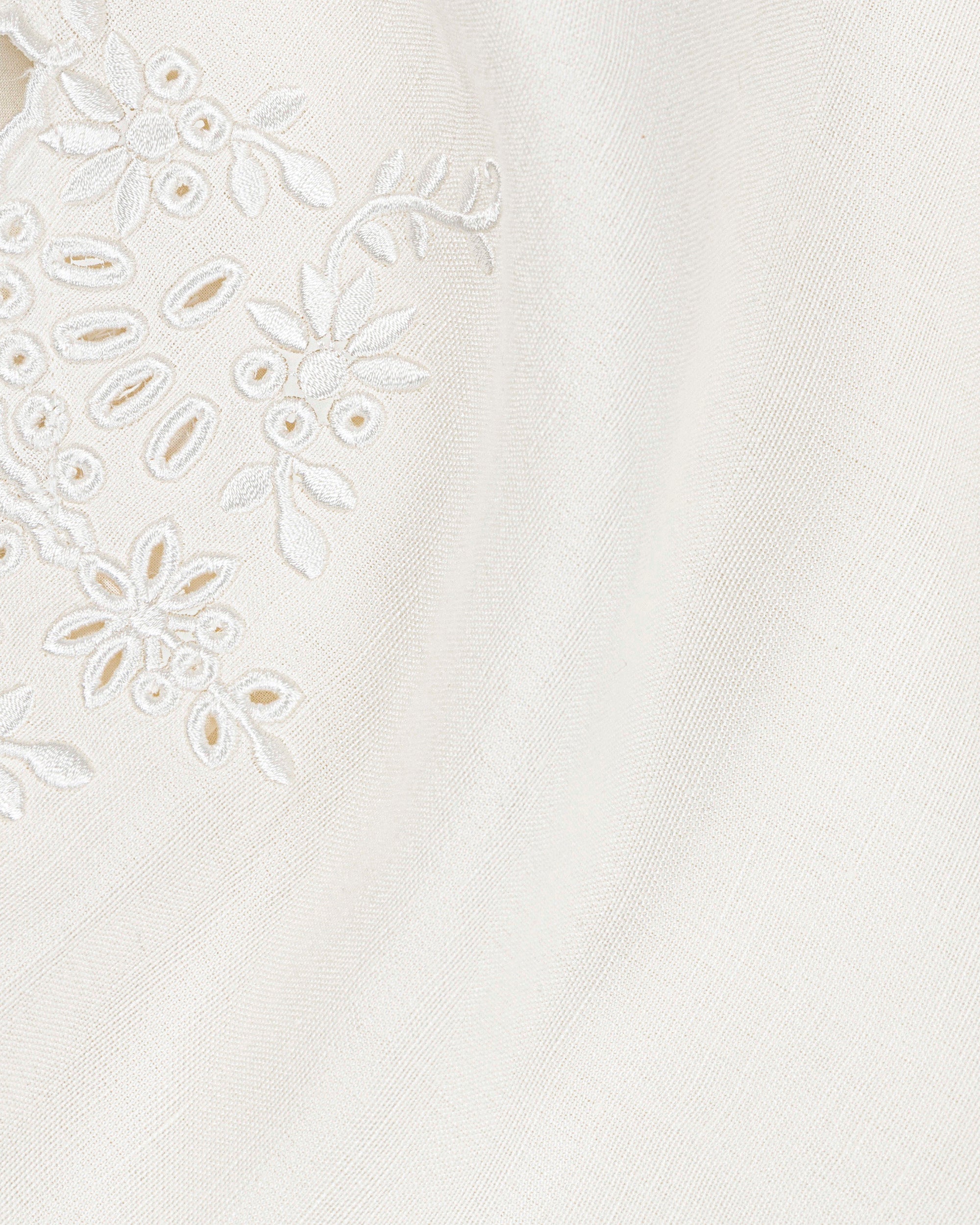 Gillian Embroidered Linen Halter Midi Dress