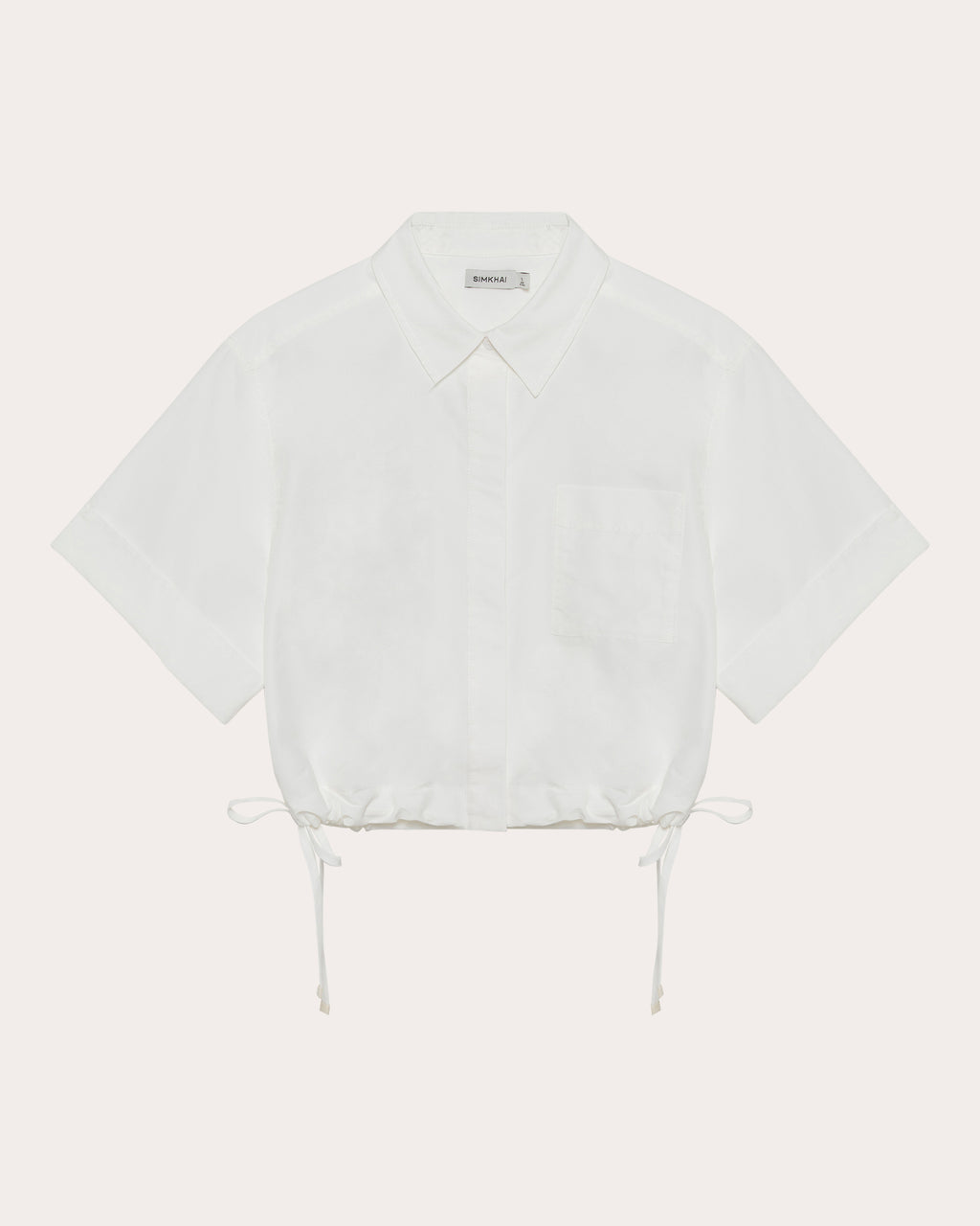 Ryett Cotton Faille Cropped Button-Up