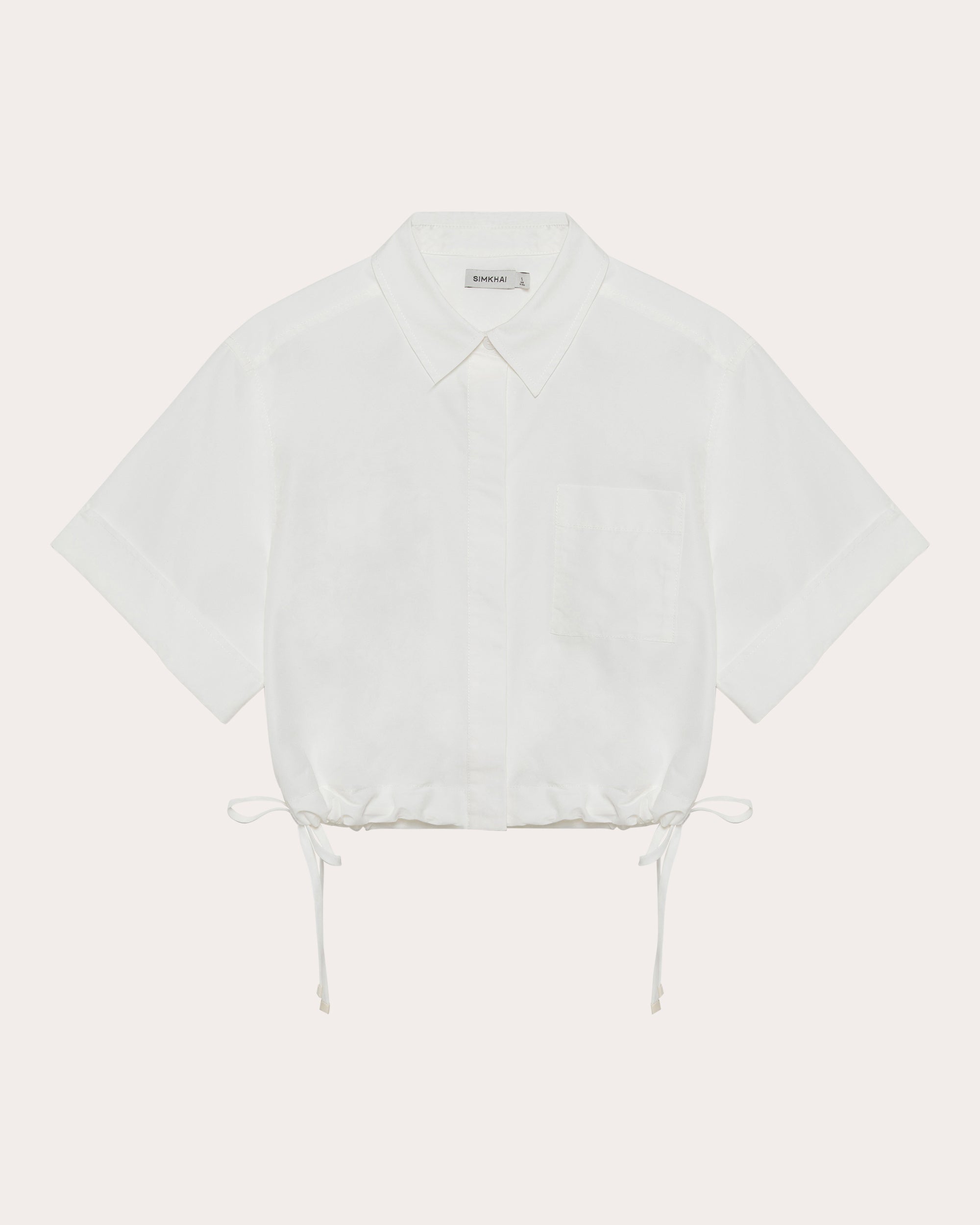 Ryett Cotton Faille Cropped Button-Up