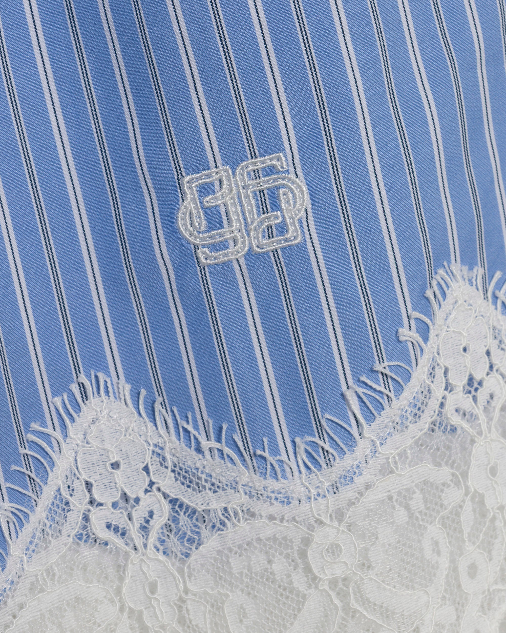Emmie Stripe Poplin Lace Boxer Shorts