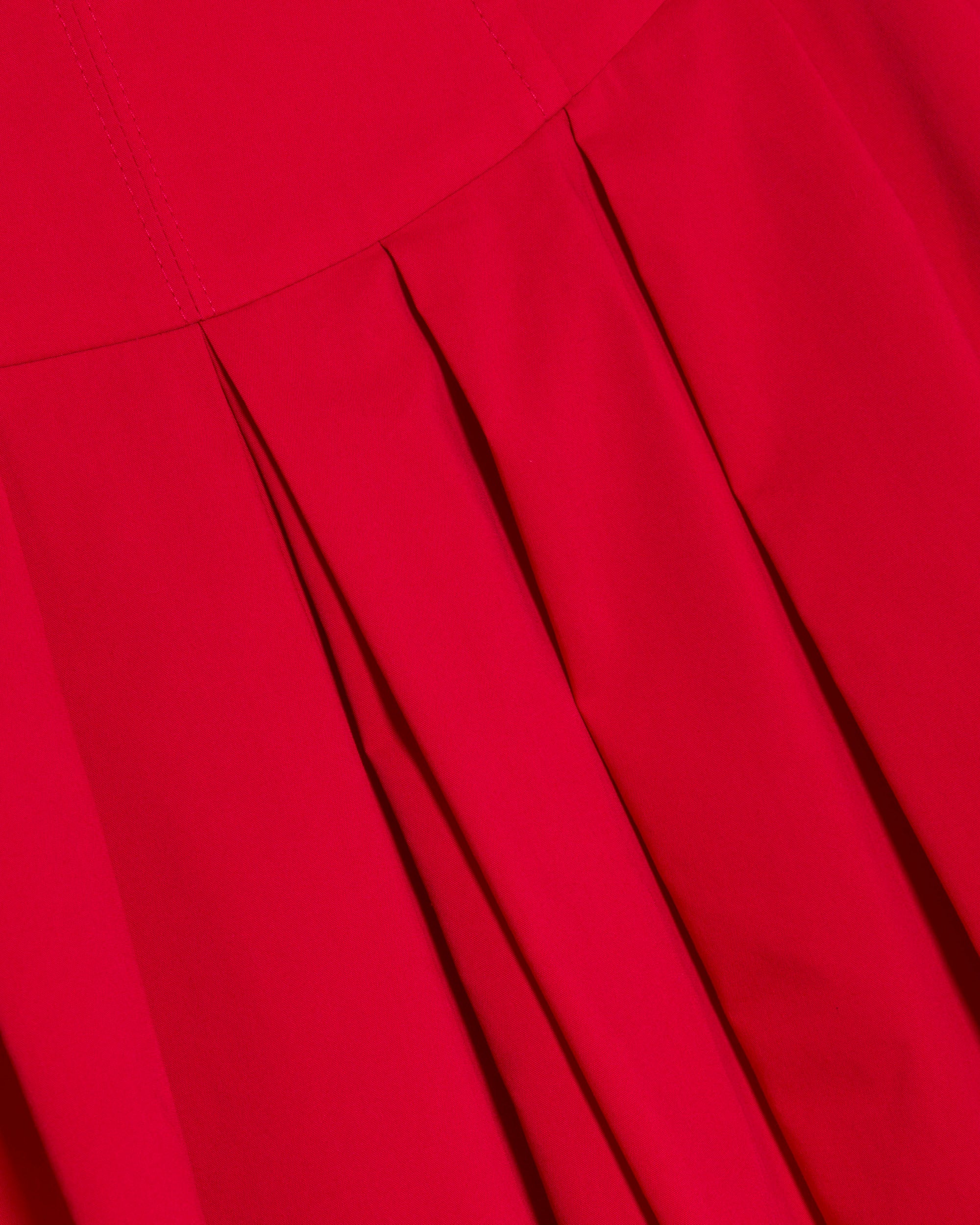 Winsor Pleated Cotton Poplin Midi Skirt