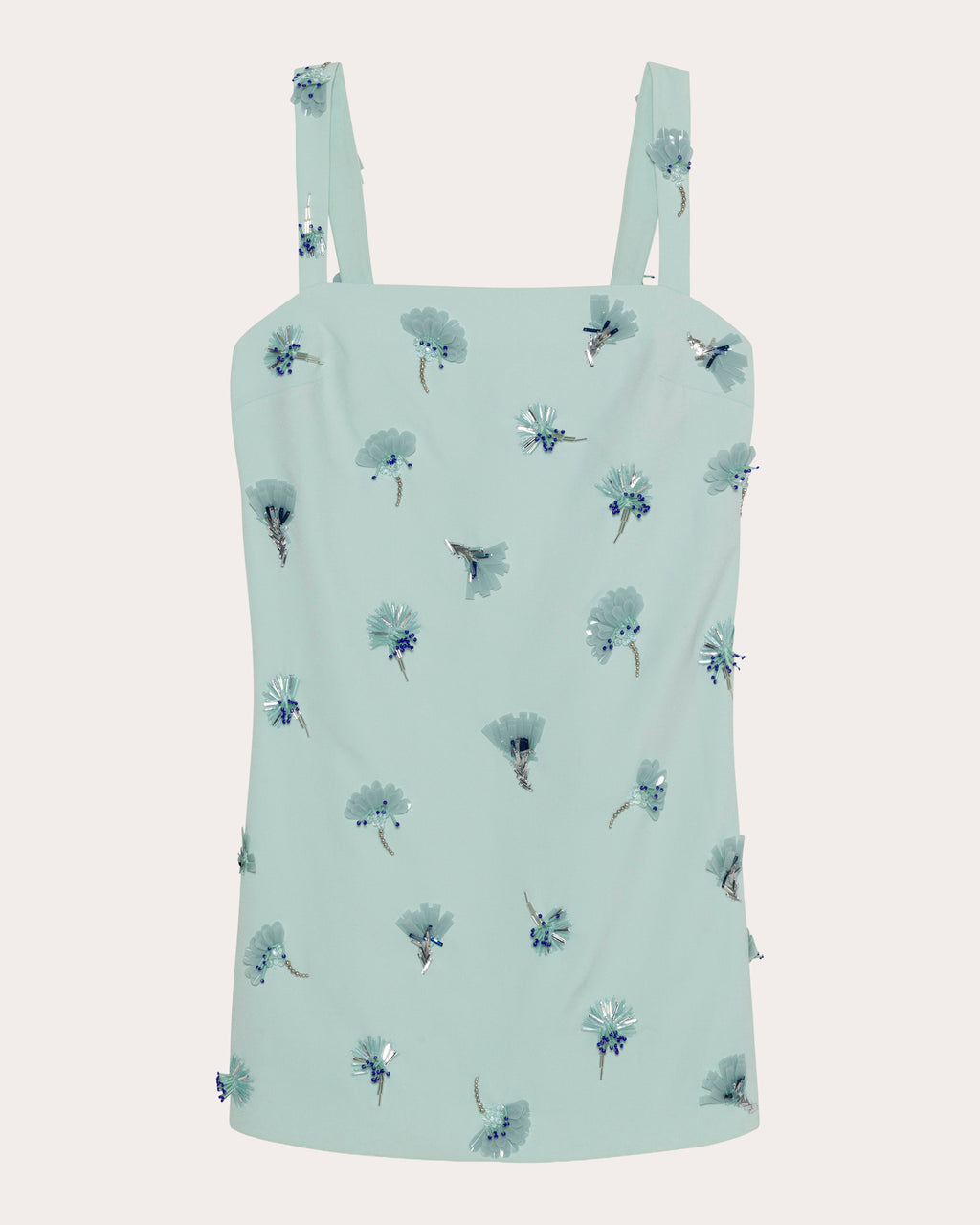 Ella Beaded Floral Paillette Crepe Mini Dress
