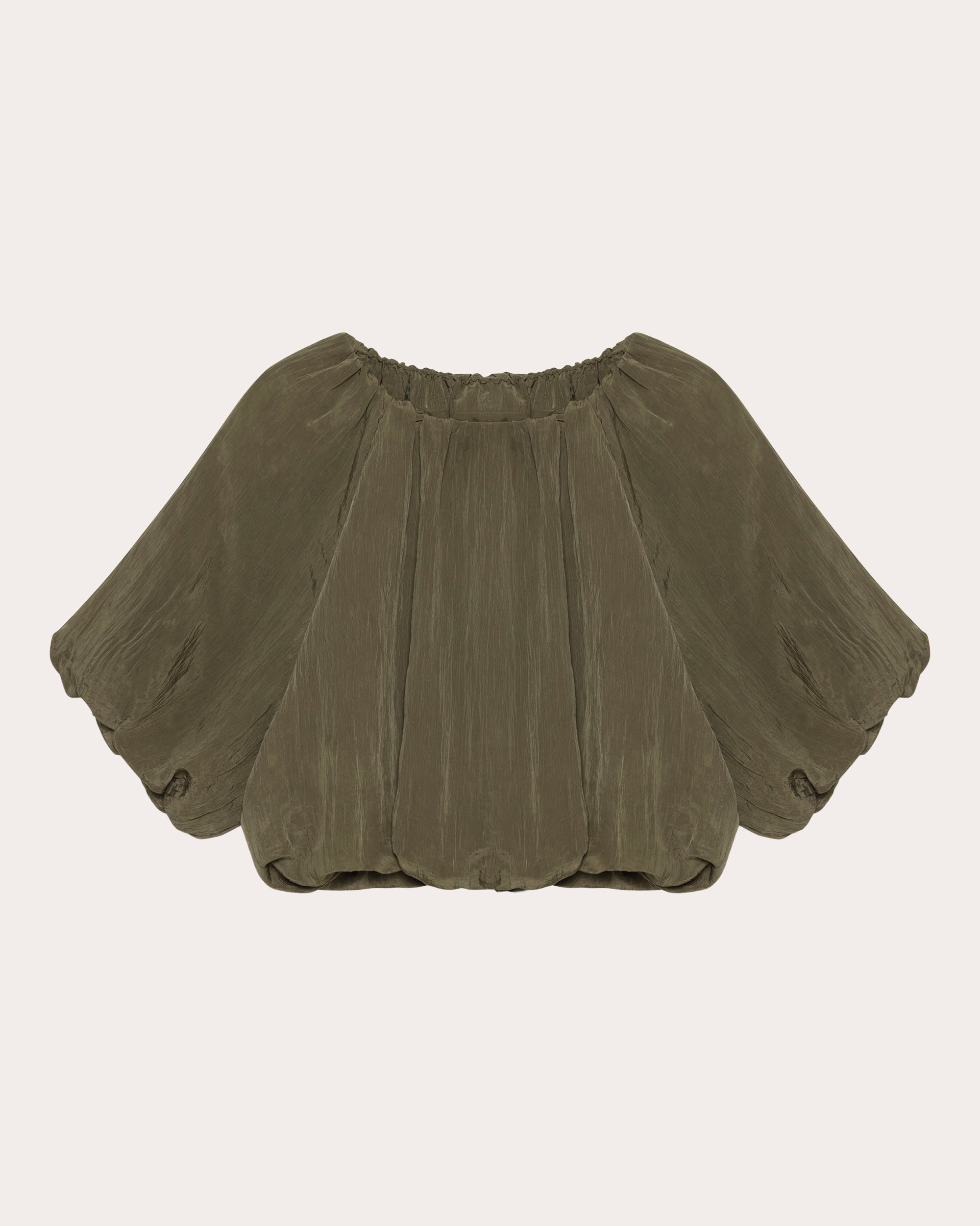 Anni Crinkled Off-Shoulder Crop Top