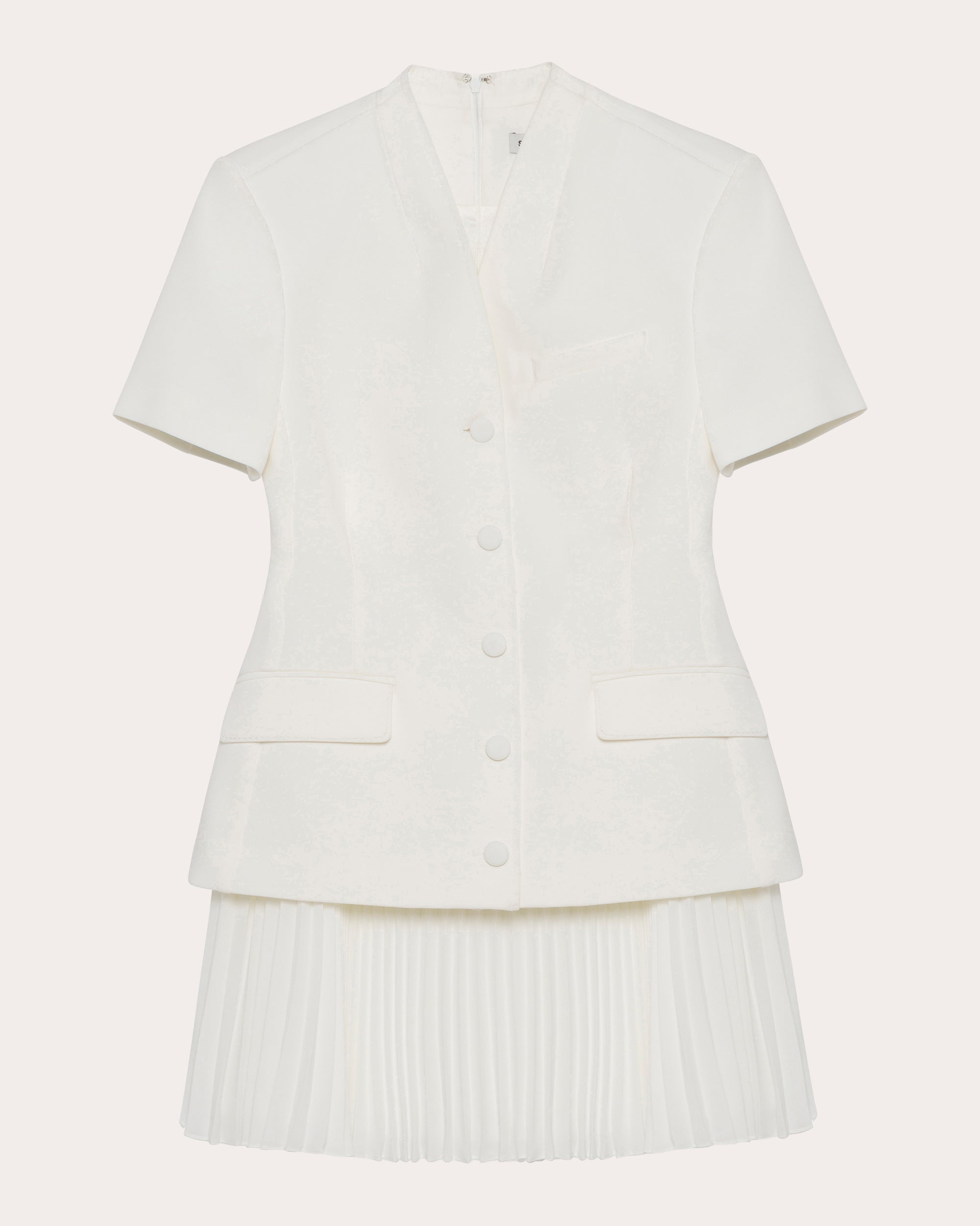 Leah Crepe Pleated Blazer Mini Dress