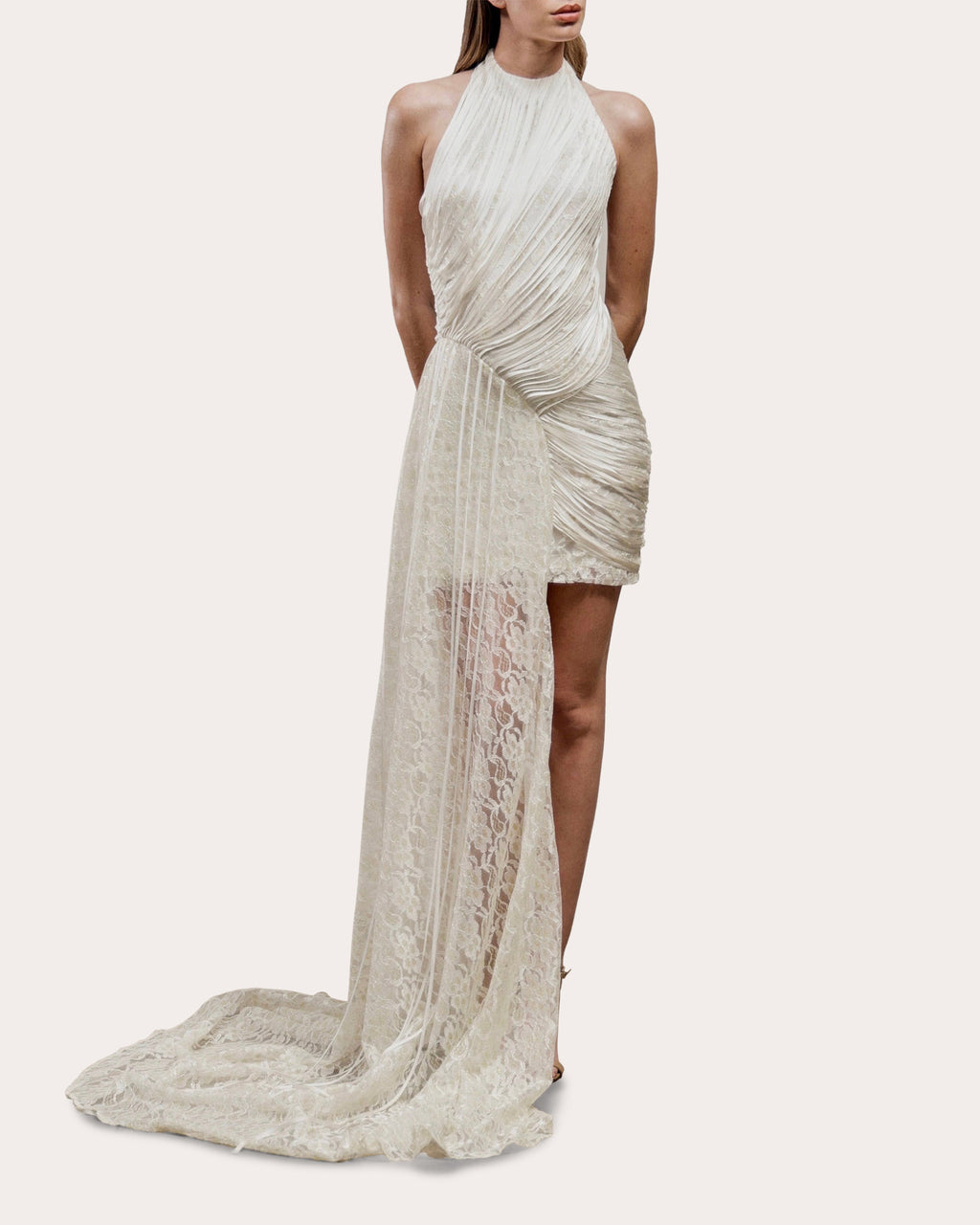 Vexa Draped Silk Fringe Mini Dress