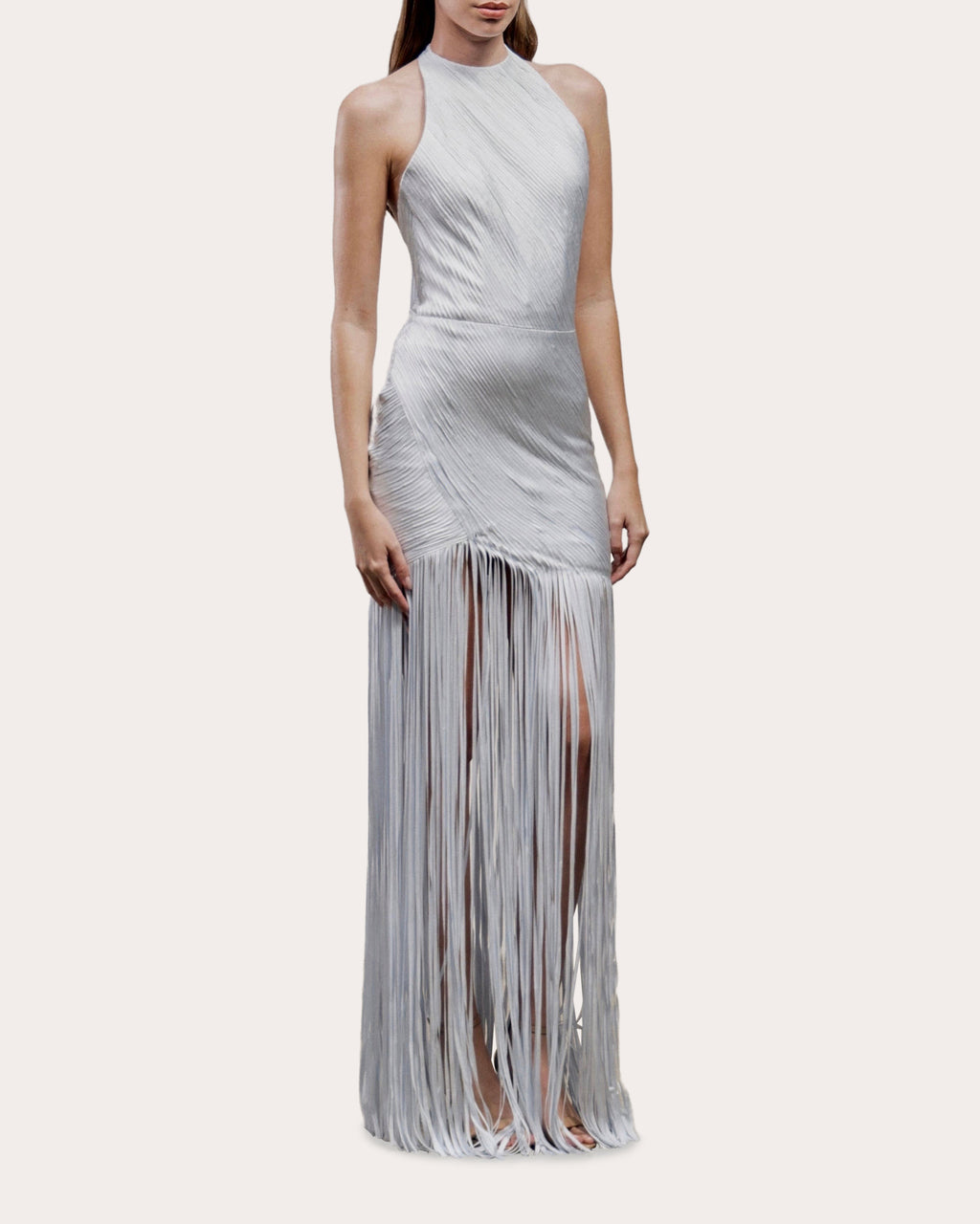 Erys Silk Fringe Draped Gown