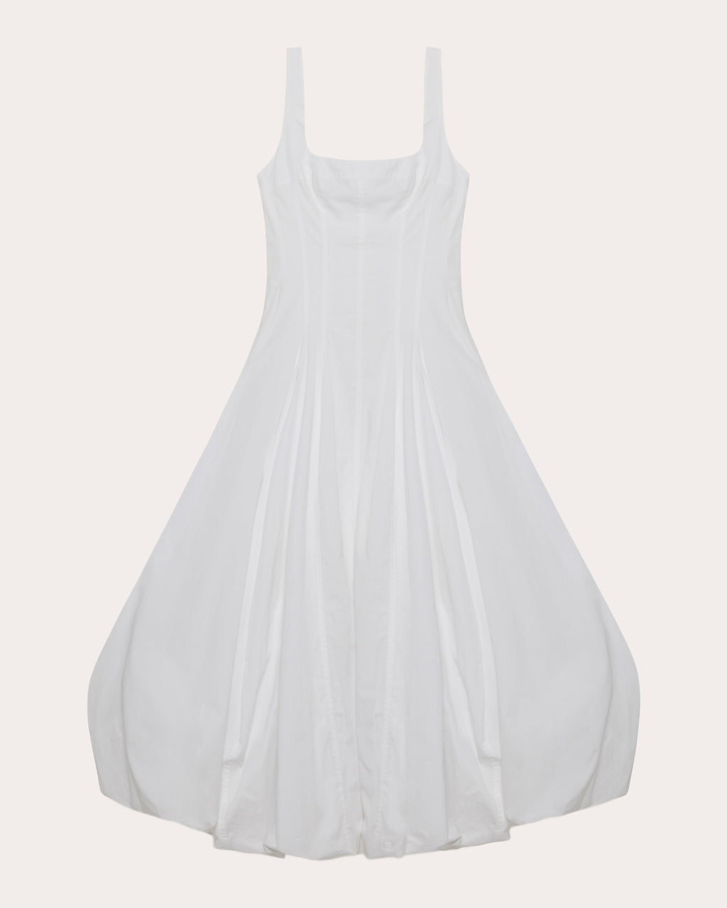 Hally Cotton Poplin Gathered Bubble Midi Dress