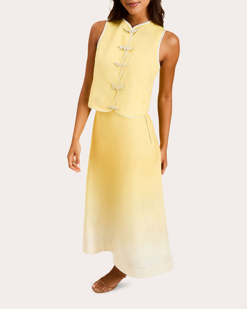 Imogen Reversible Cotton Cropped Vest