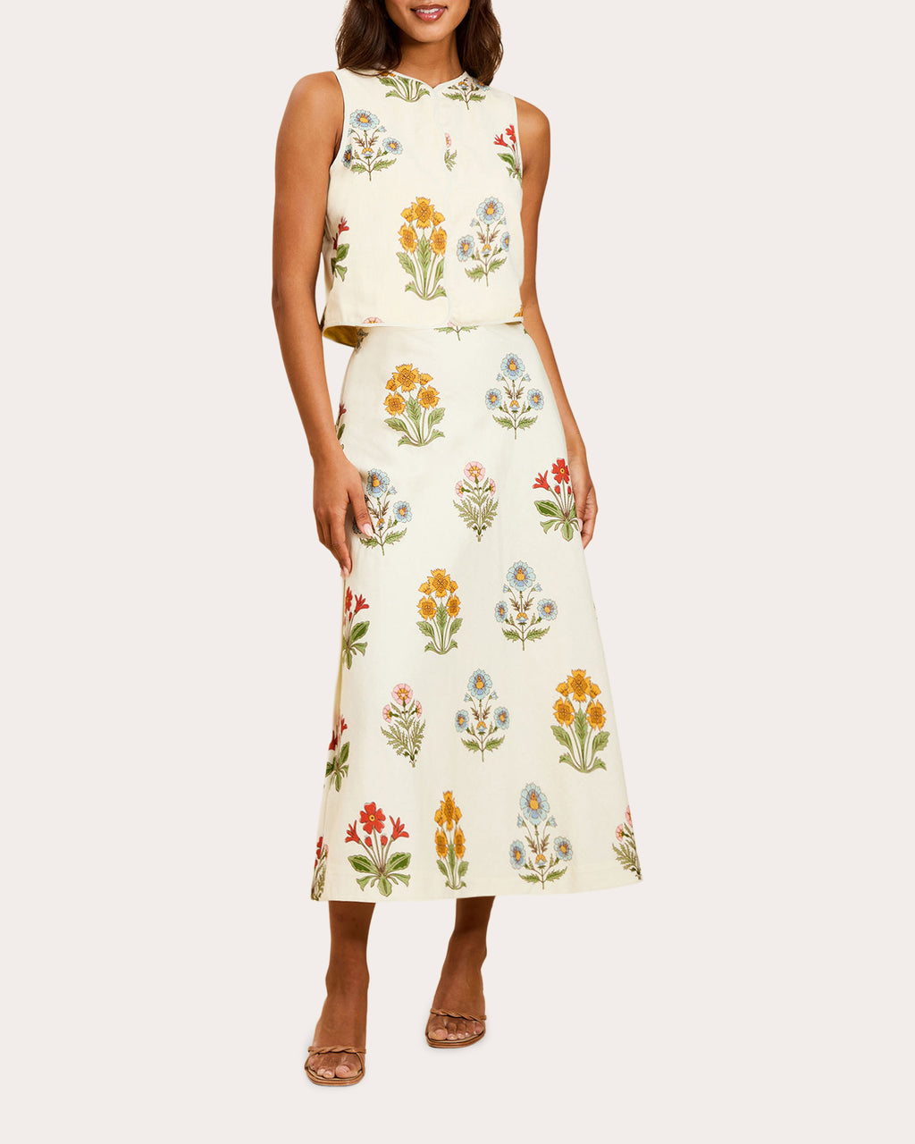 Santiago Reversible Cotton Bias Midi Skirt