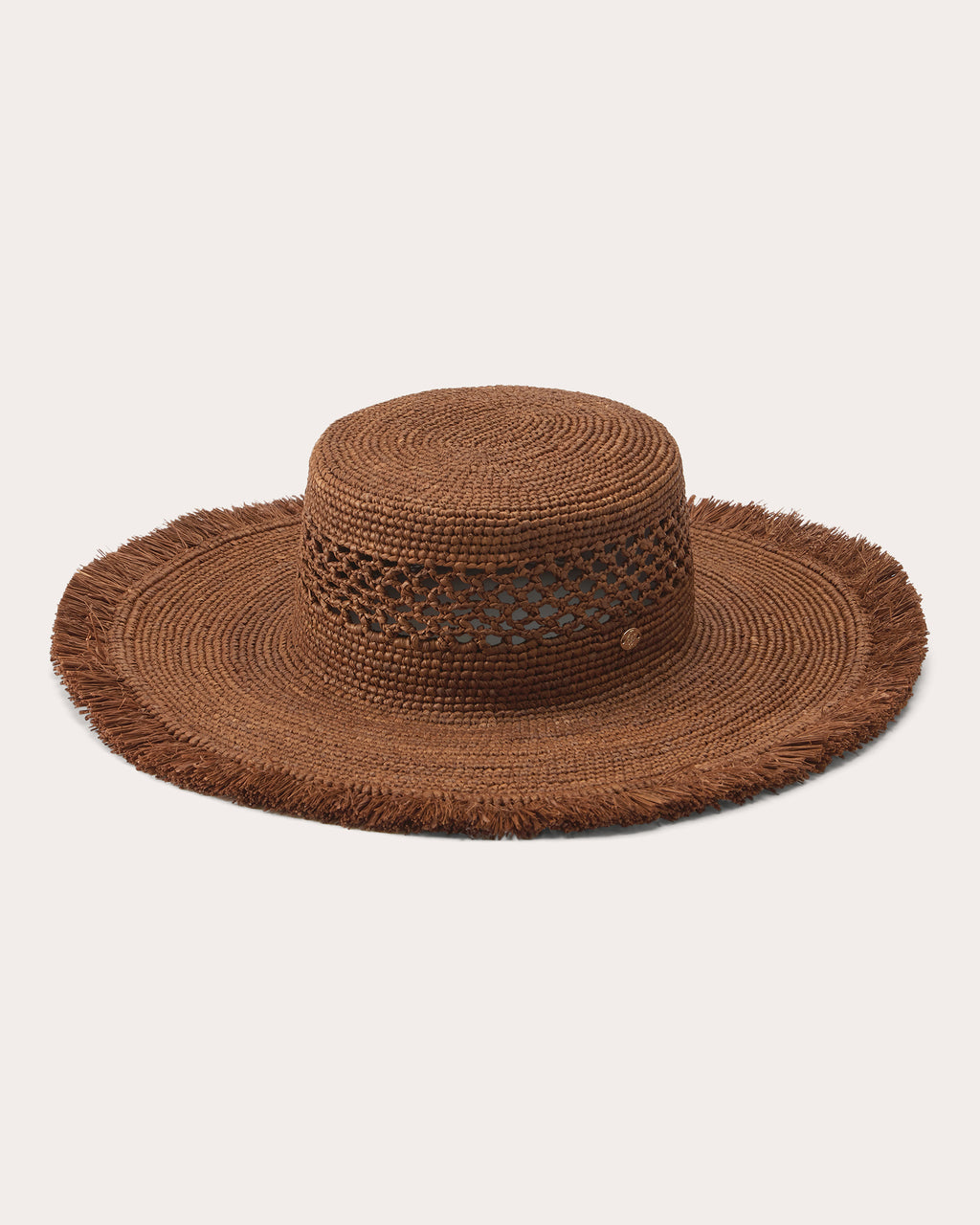 Ivy Crocheted Fringe Raffia Boater