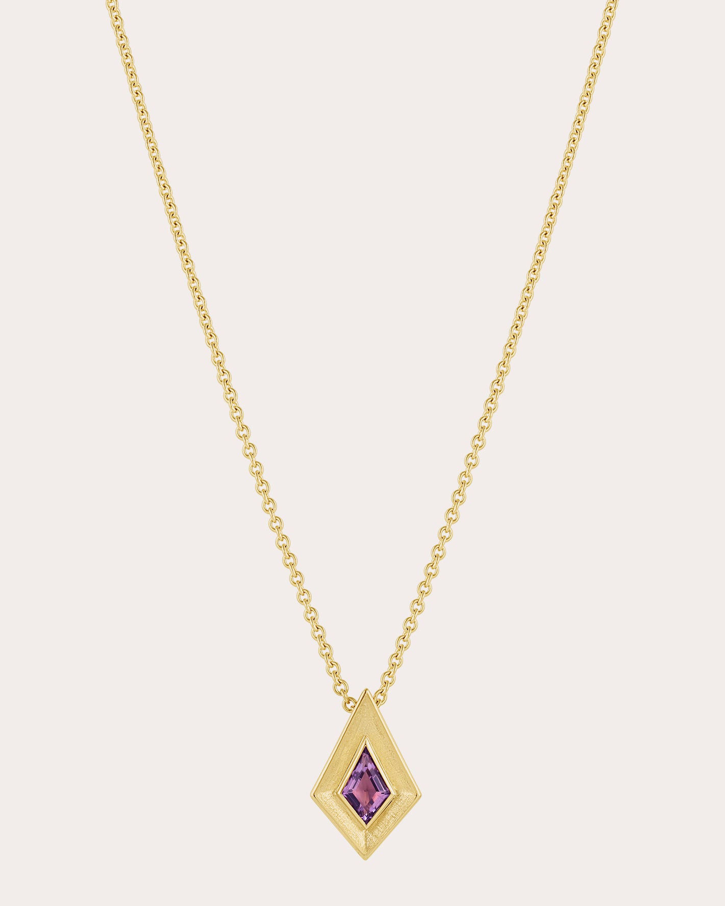 Amethyst & 18k Gold Stardust Pendant Necklace