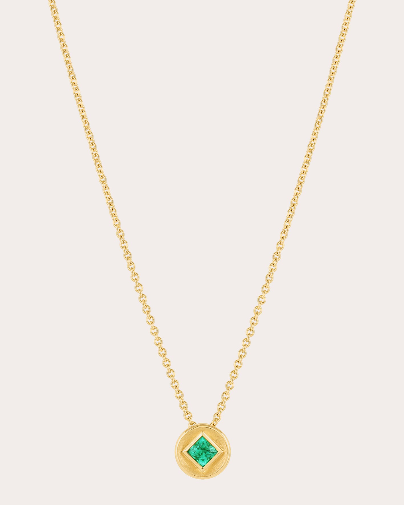 Emerald & 18k Gold Stardust Pendant Necklace