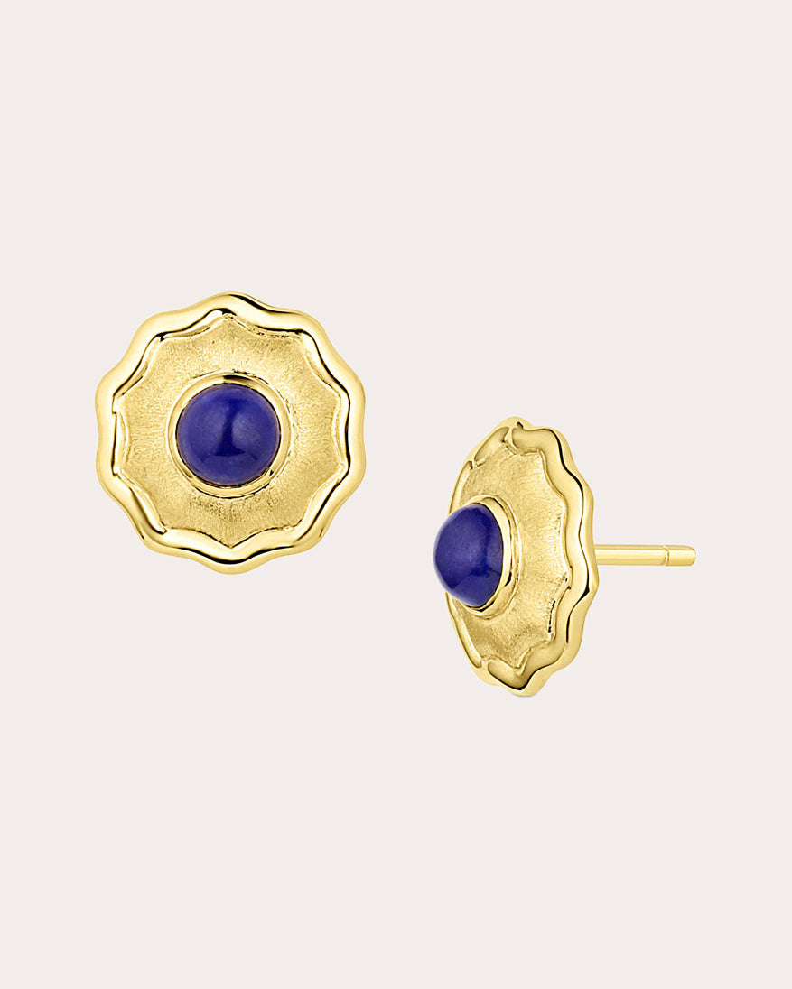 Lapis Lazuli & 18k Gold So Wavy Stud Earrings