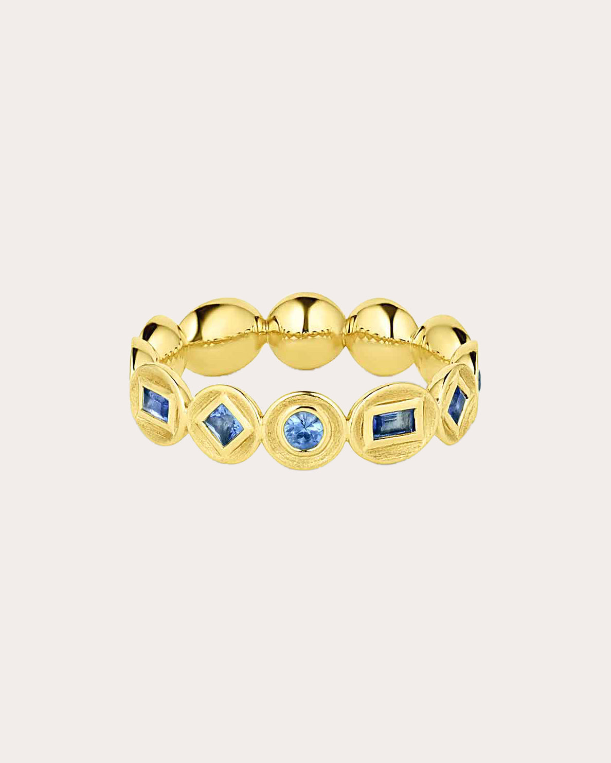 Blue Sapphire & 18k Gold Stardust Ring