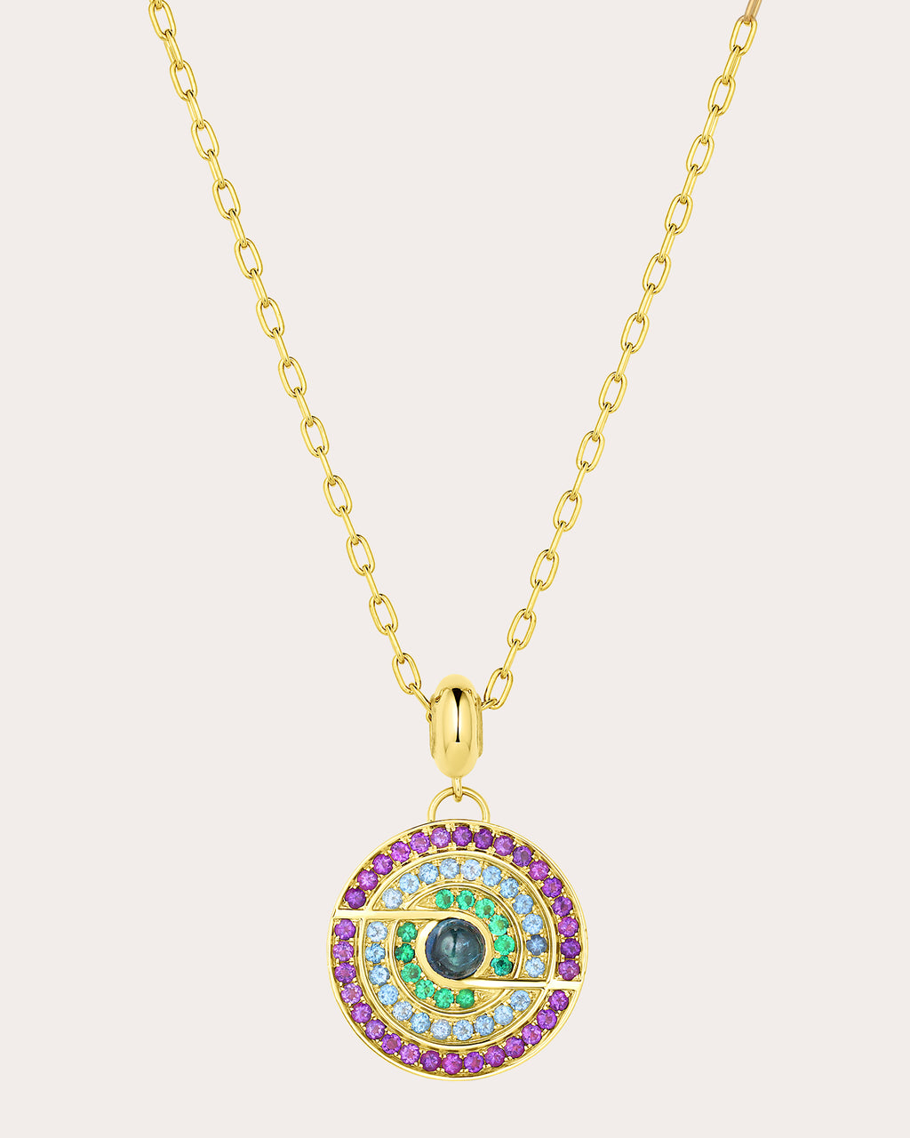 Blue Tourmaline & Amethyst Thea Pendant Necklace