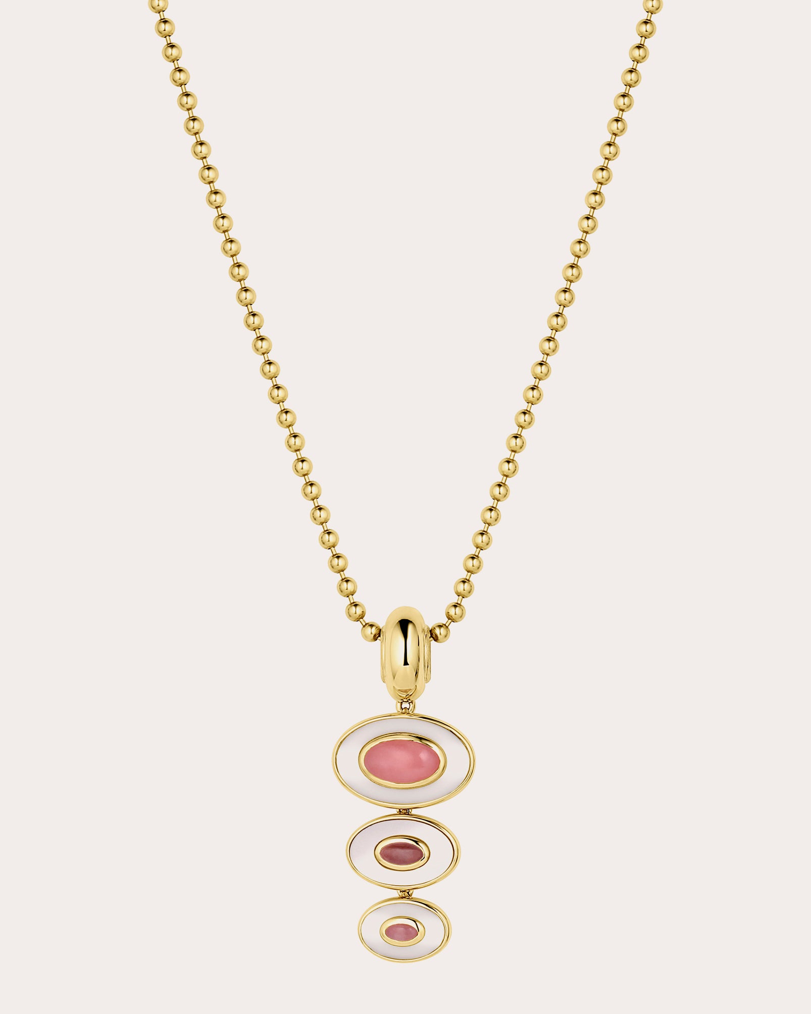 Pink Opal & Mother of Pearl Solara Pendant Necklace