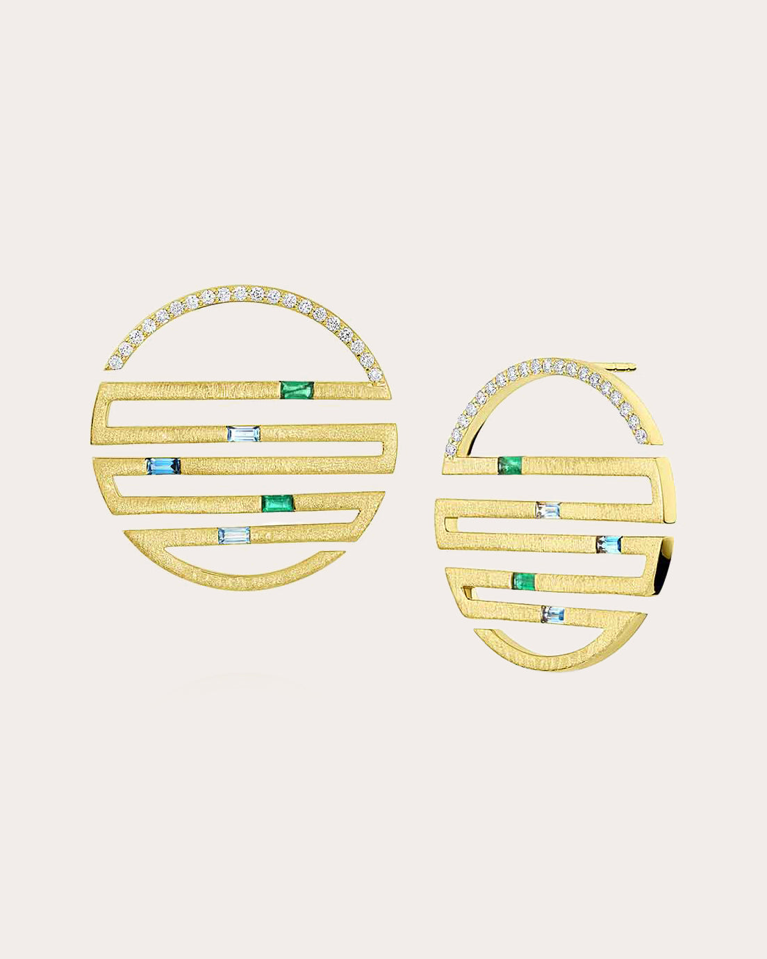 Emerald & Topaz Solara Hoop Earrings