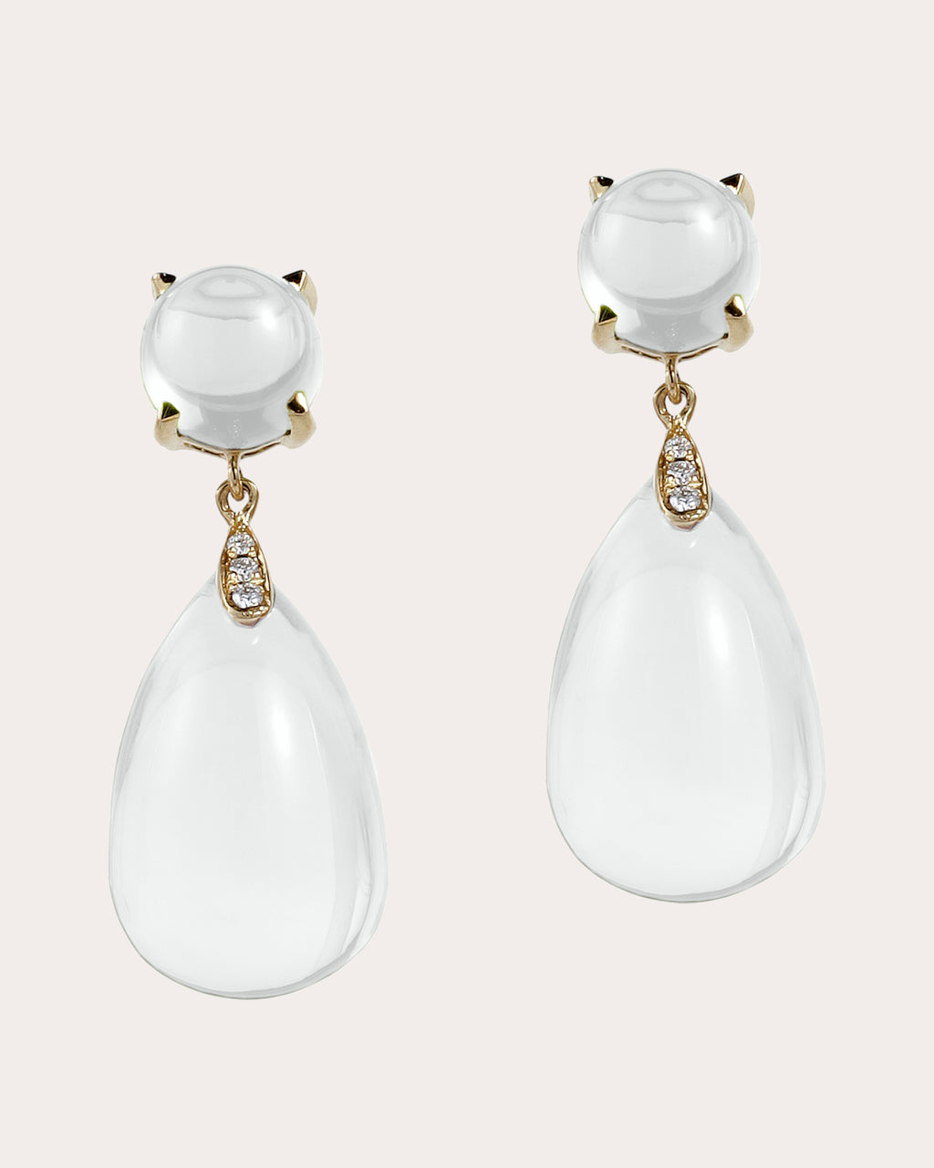Moon Quartz & Diamond Naughty Drop Earrings