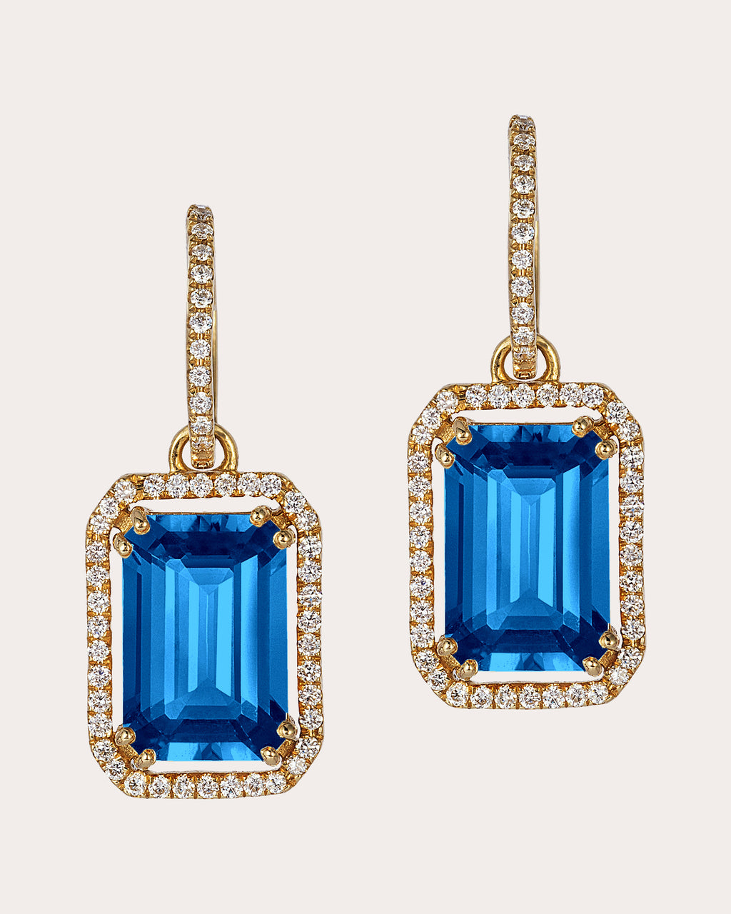 Blue Topaz & Diamond Gossip Drop Earrings
