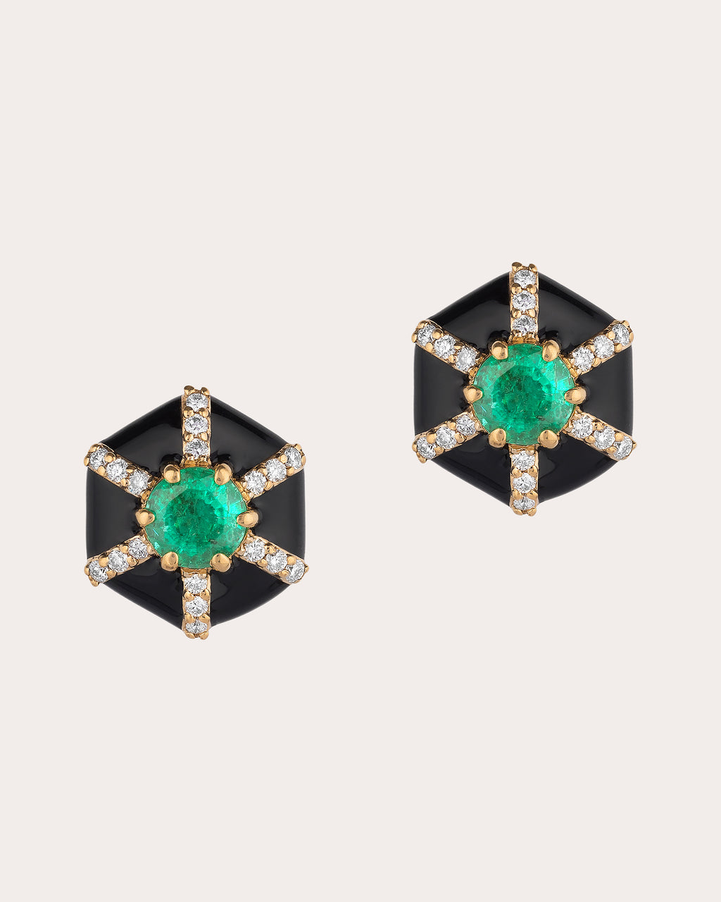 Emerald & Diamond Queen Stud Earrings