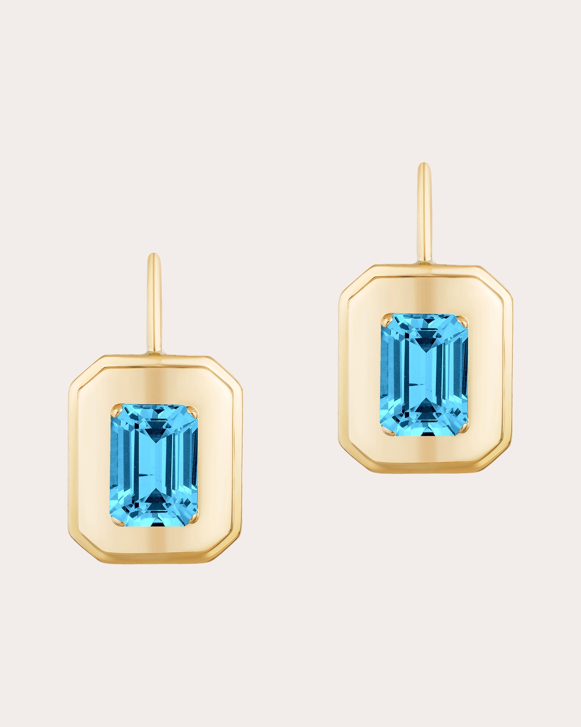 Blue Topaz & 18k Gold Queen Drop Earrings