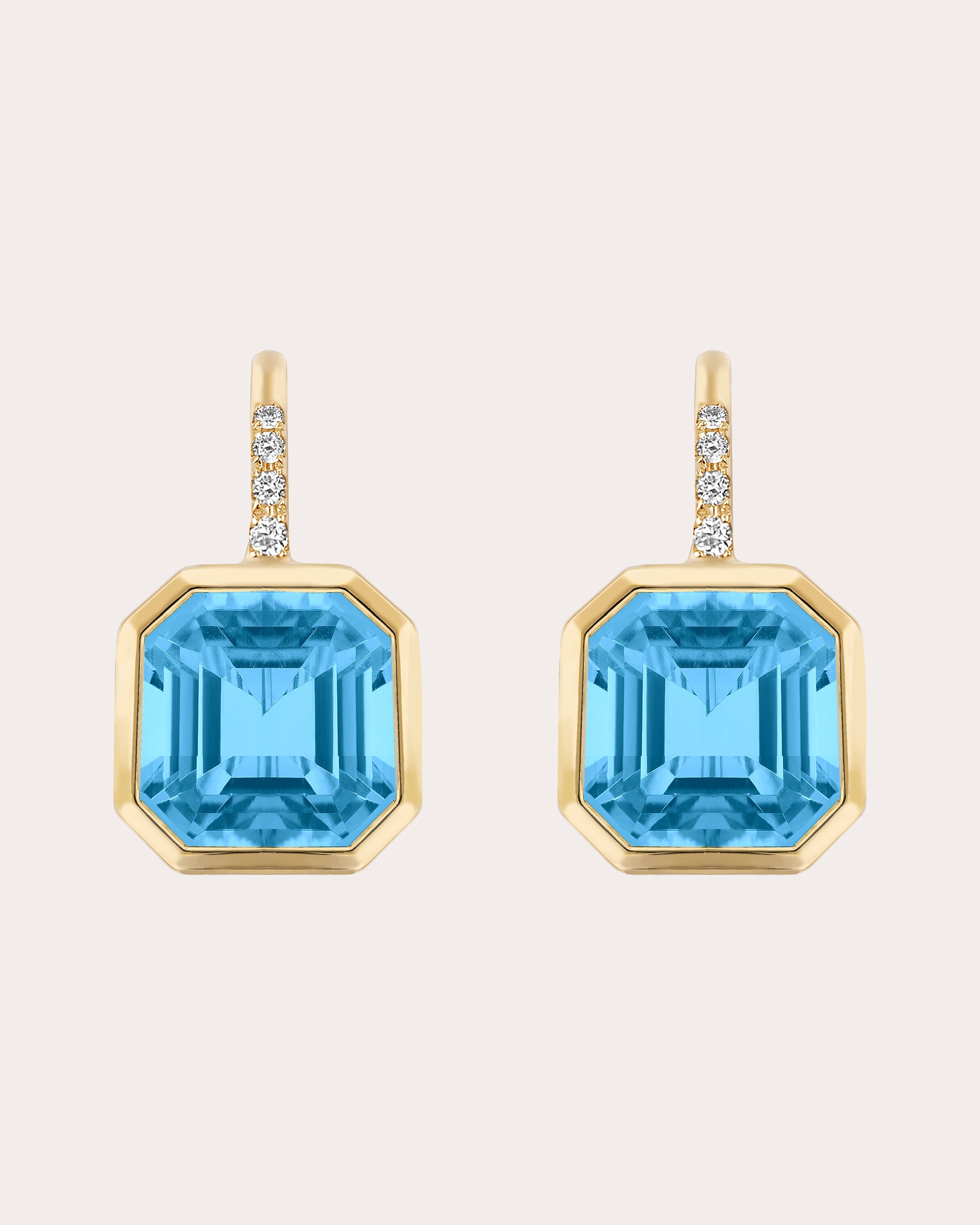 Blue Topaz & Diamond Gossip Drop Earrings