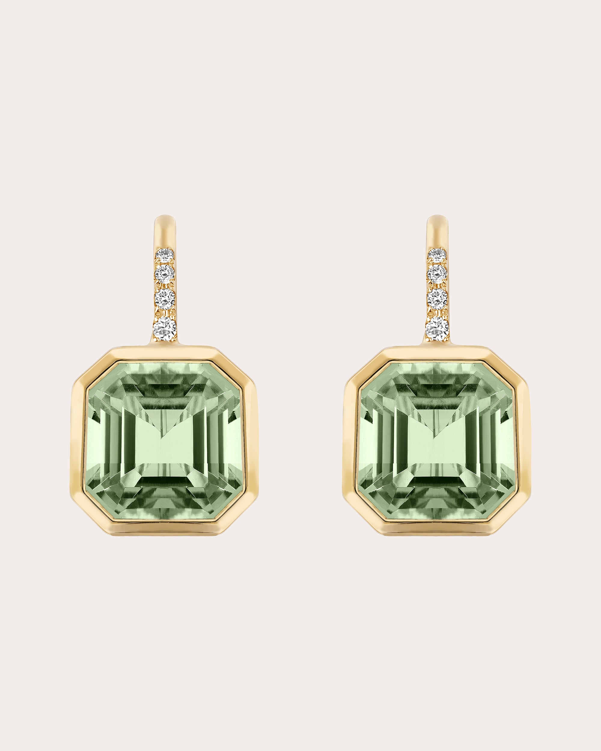 Prasiolite & Diamond Gossip Drop Earrings
