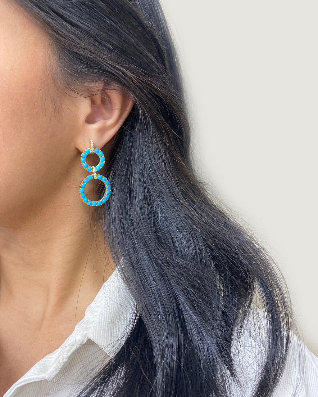 Turquoise & 18k Gold Limited Edition Drop Earrings