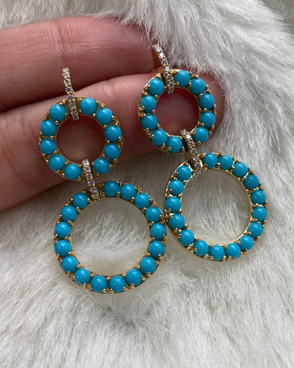 Turquoise & 18k Gold Limited Edition Drop Earrings