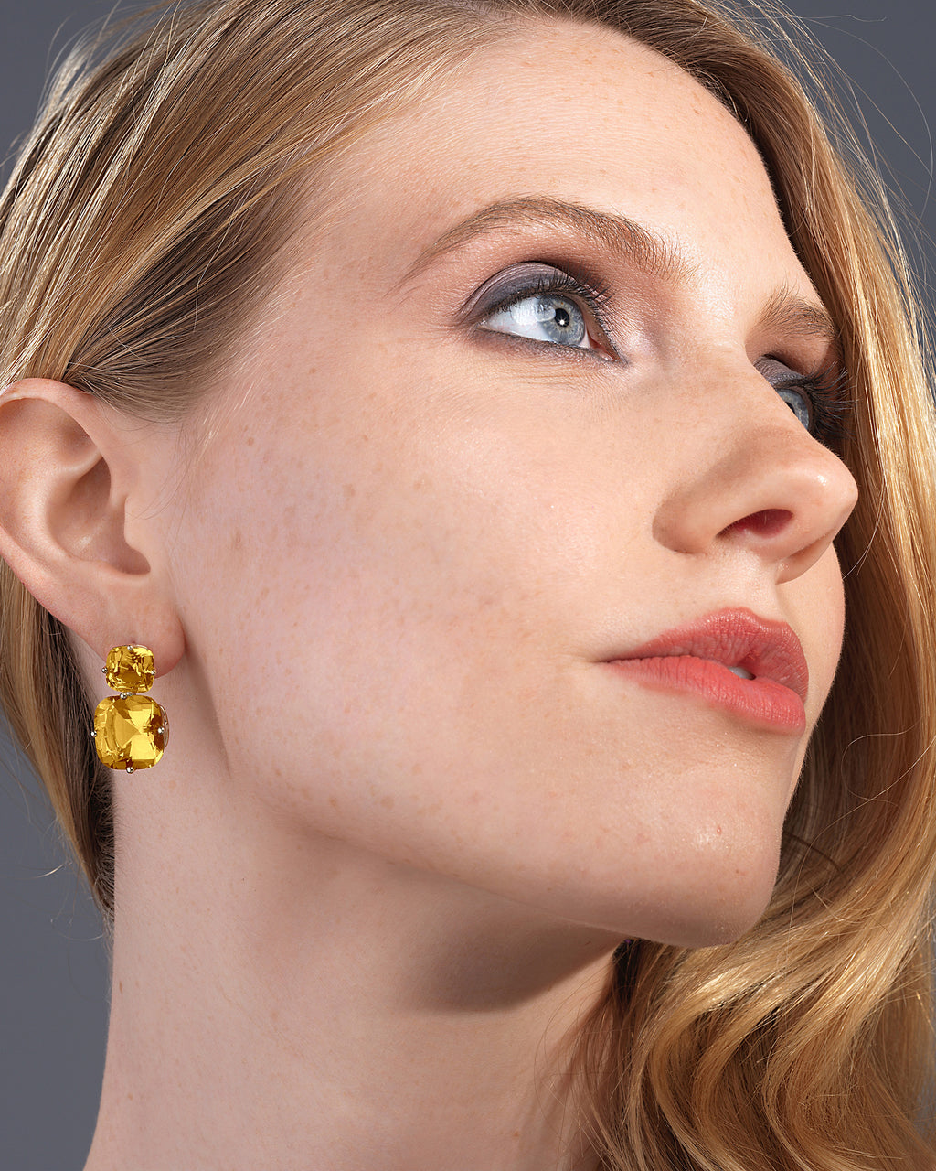 Citrine & 18k Gold Gossip Double Drop Earrings