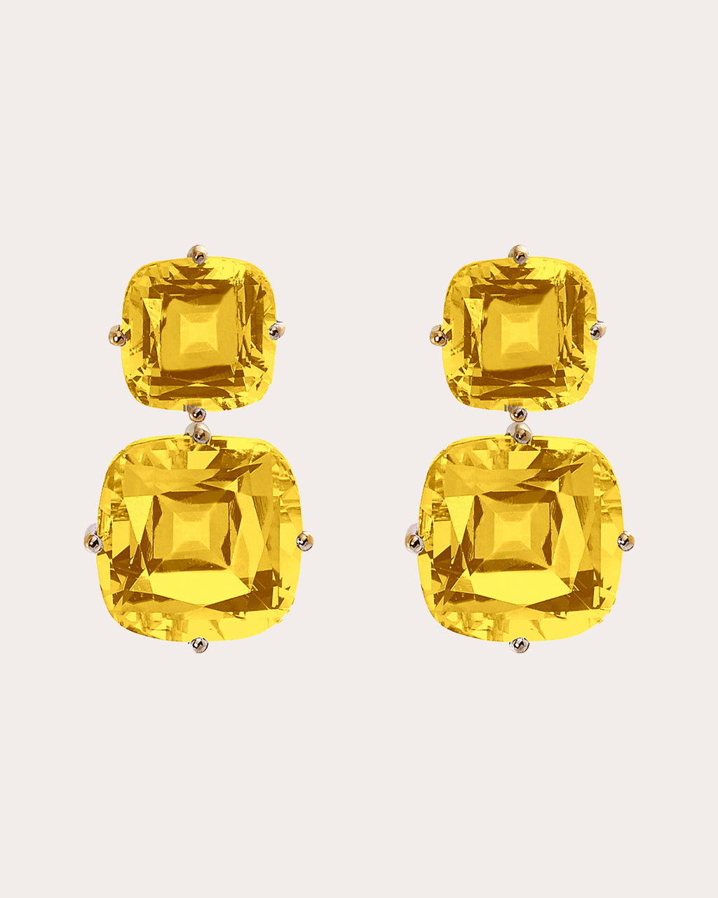 Citrine & 18k Gold Gossip Double Drop Earrings