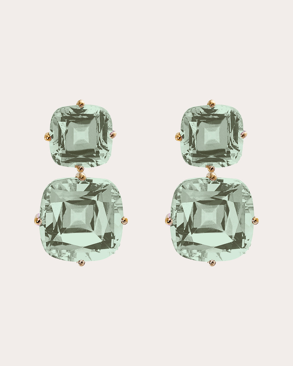 Prasiolite & 18k Gold Gossip Double Drop Earrings