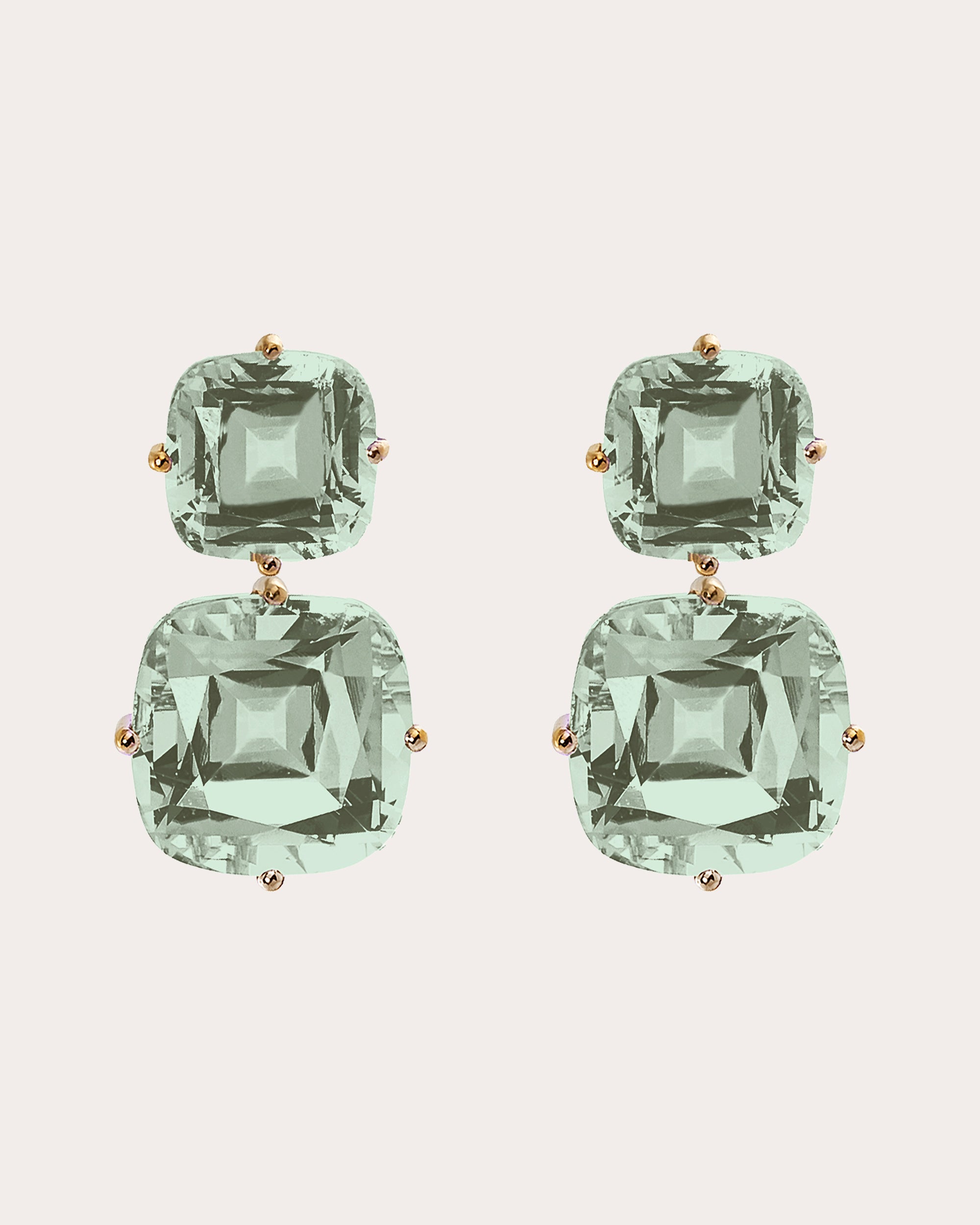 Prasiolite & 18k Gold Gossip Double Drop Earrings