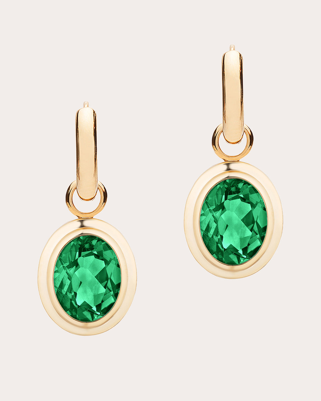 Emerald & 18k Gold Limited Edition Hoop Drop Earrings