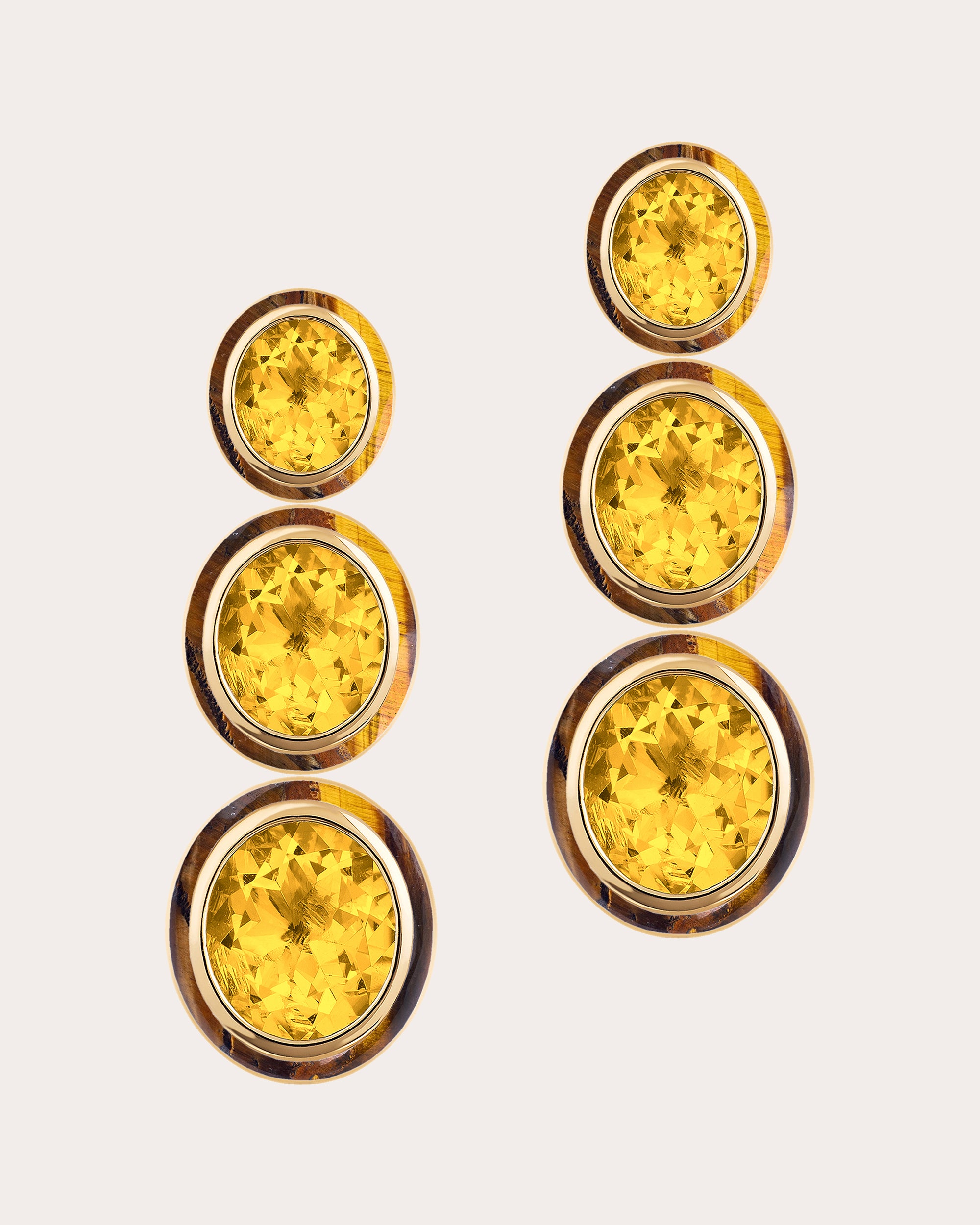 Citrine & Tiger's Eye Mélange Drop Earrings