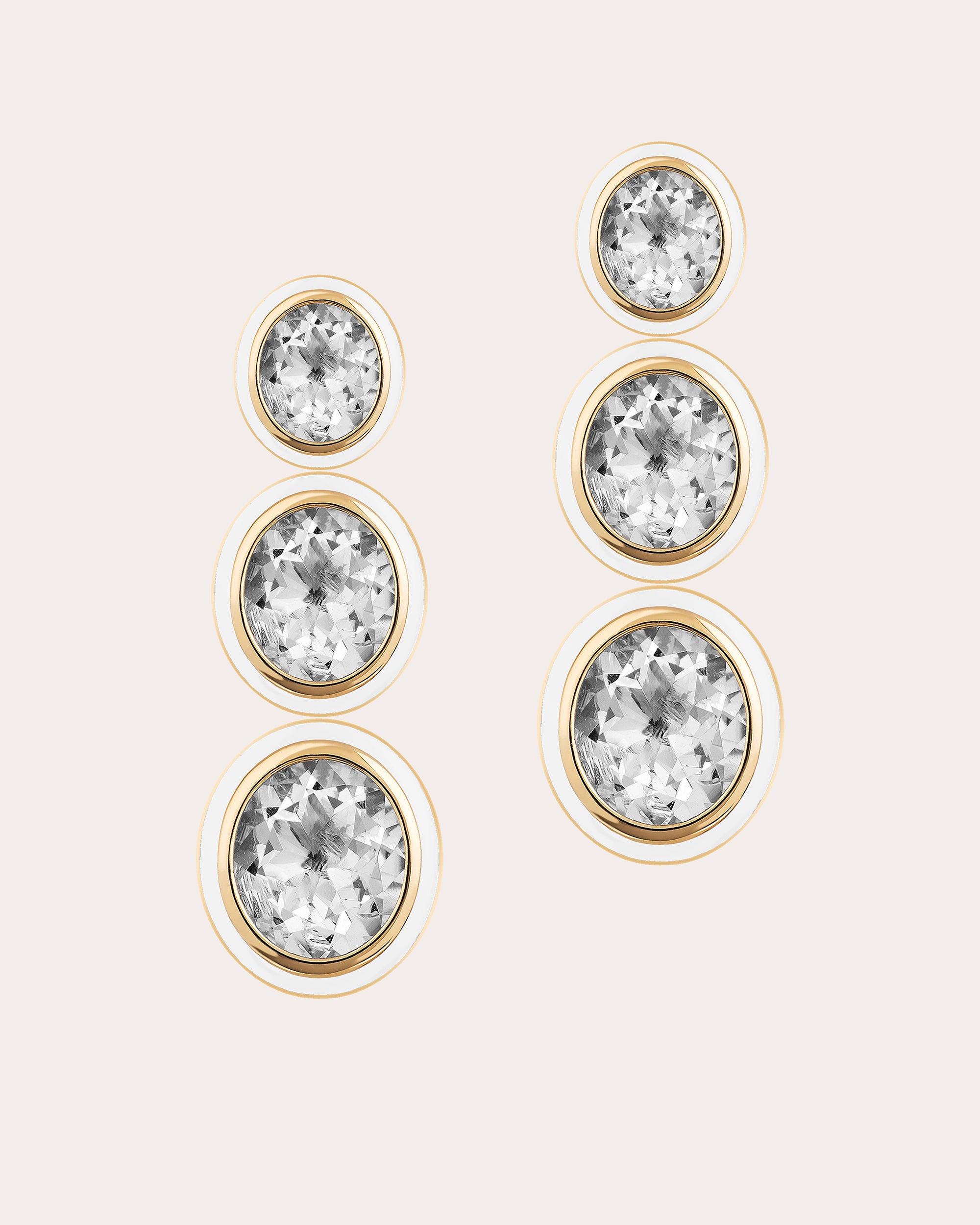 Crystal & White Agate Mélange Drop Earrings