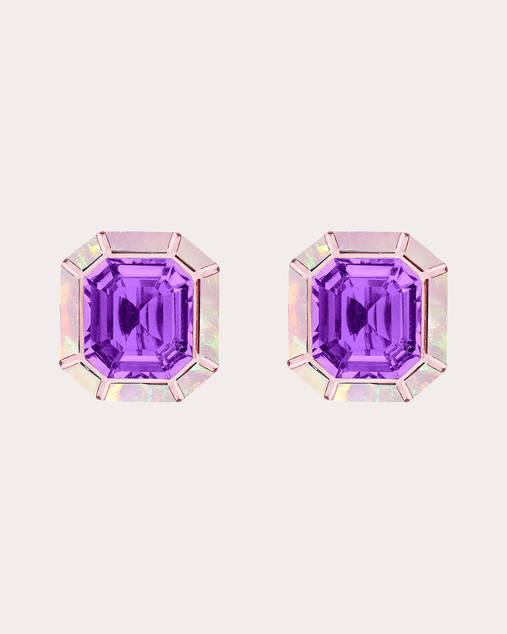 Amethyst & Opal Mélange Stud Earrings