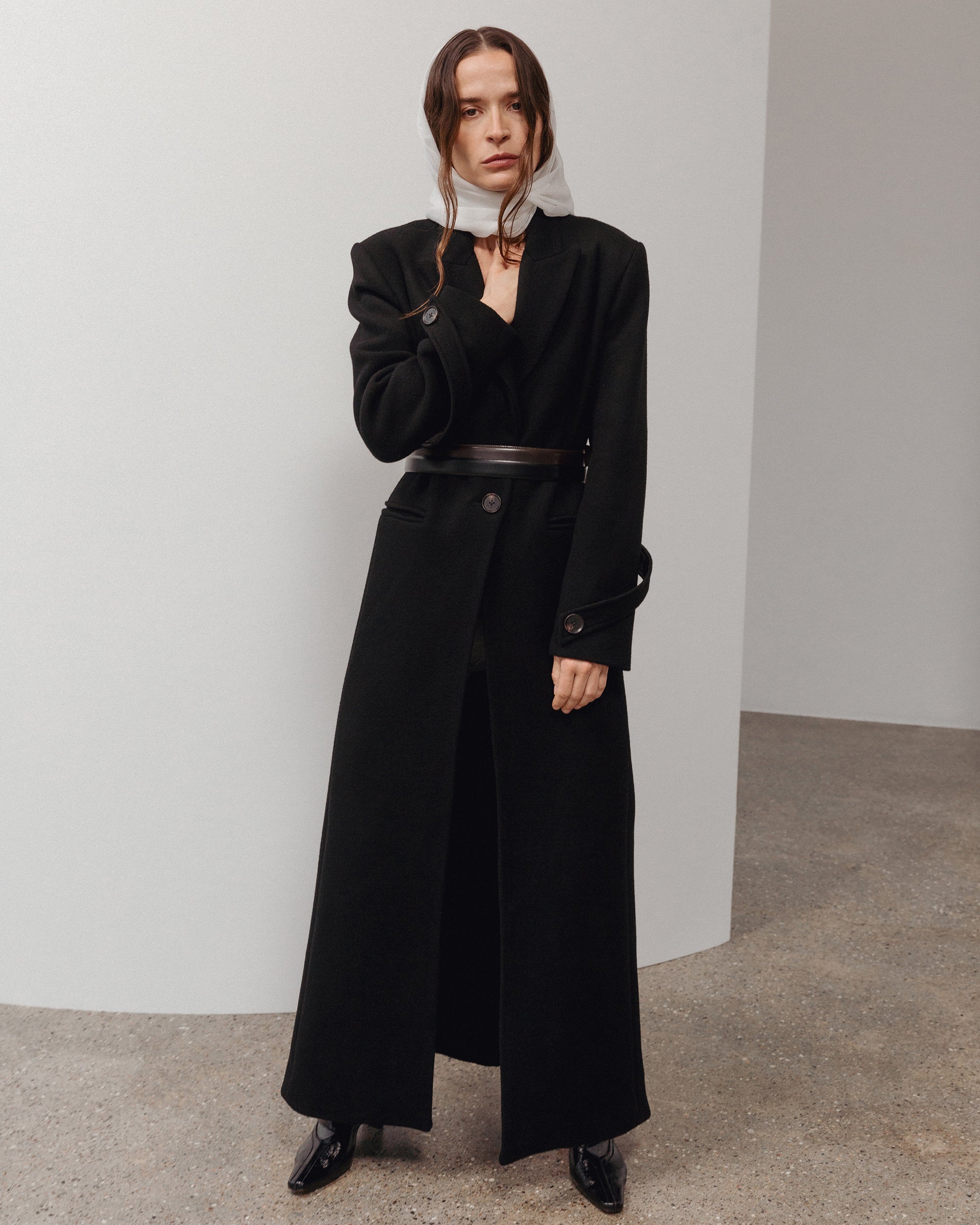 Allora Wool Asymmetric Lapel Coat