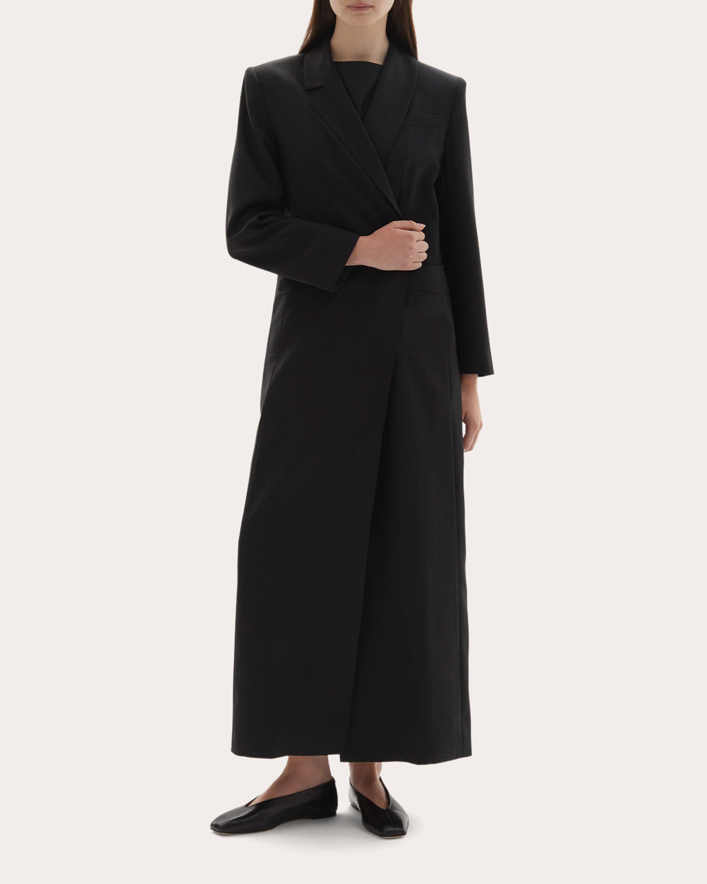 Allora Wool Asymmetric Lapel Coat