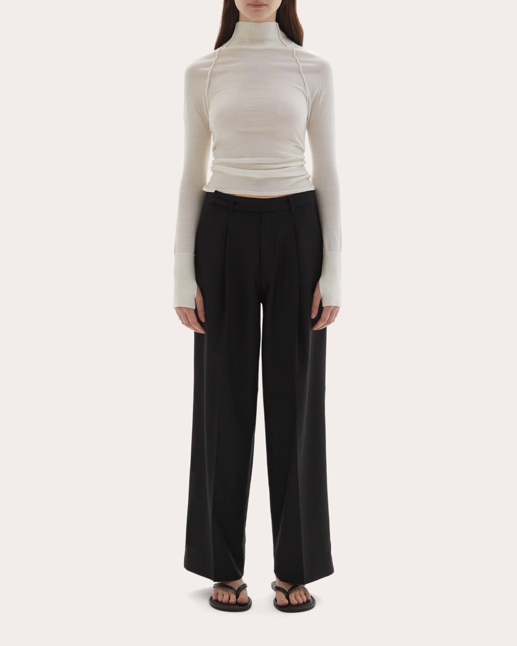 Pascal Wool Knit Fitted Mock Neck Top