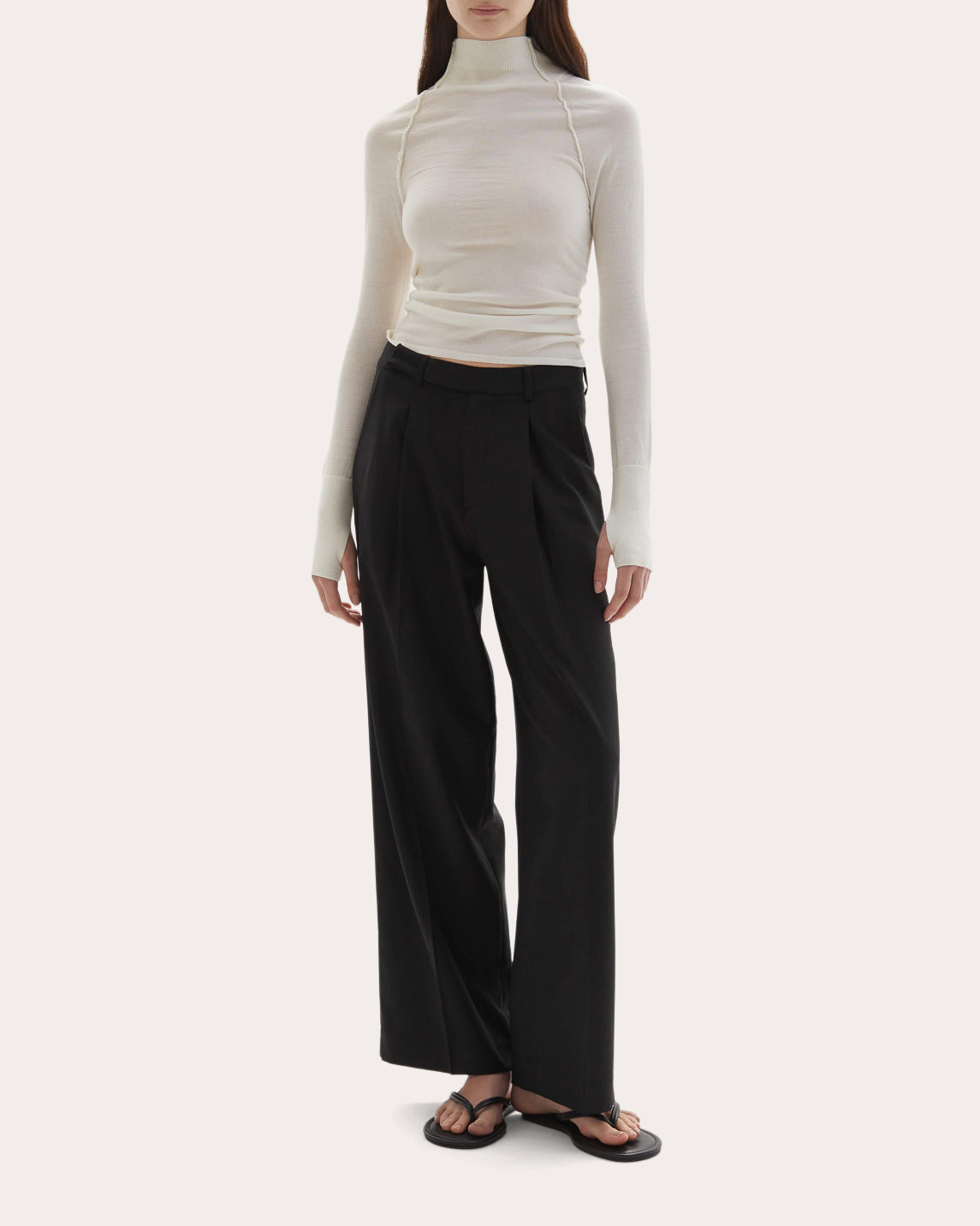 Pascal Wool Knit Fitted Mock Neck Top