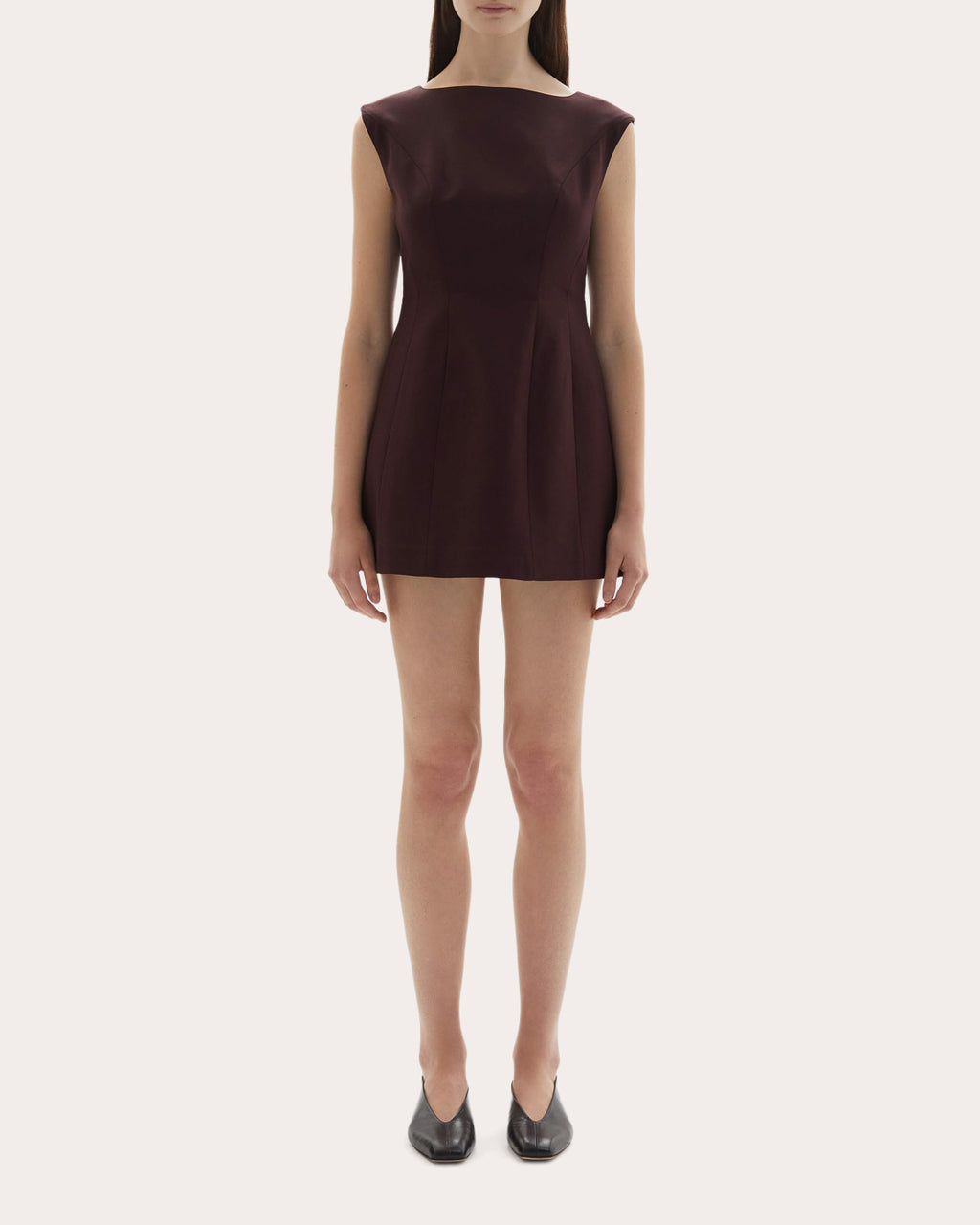 Kelli Wool Structured Boatneck Mini Dress