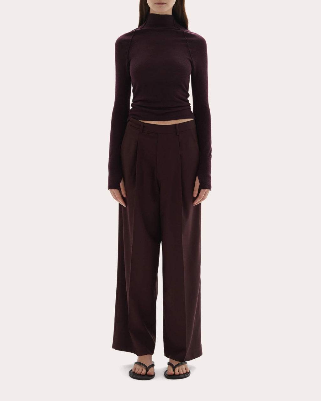 Pascal Wool Knit Fitted Mock Neck Top