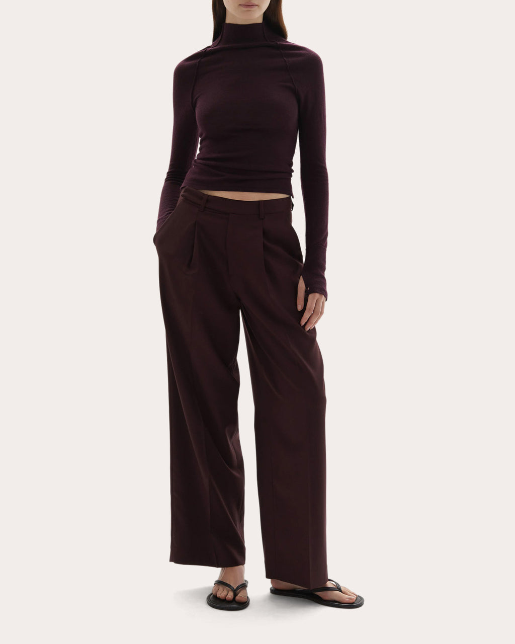 Pascal Wool Knit Fitted Mock Neck Top
